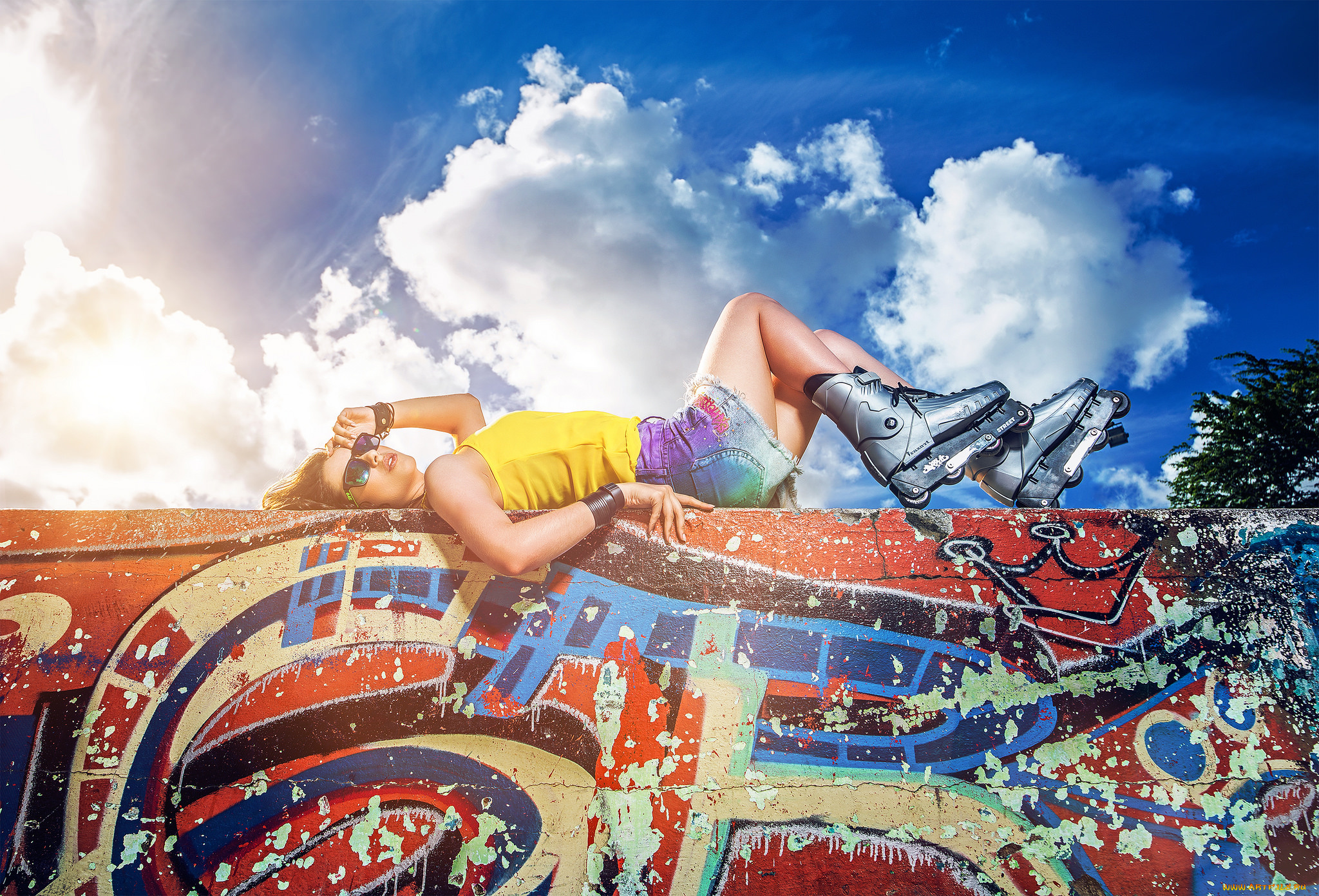 thais, silva, девушки, стиль, граффити, ролики, thais, silva