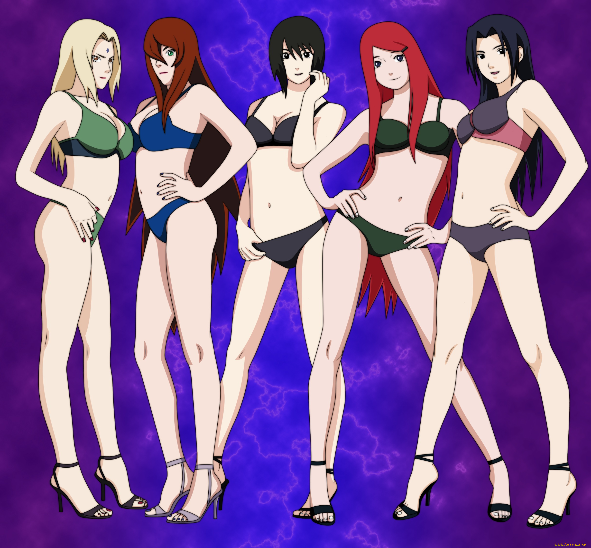 векторная, графика, девушки, взгляд