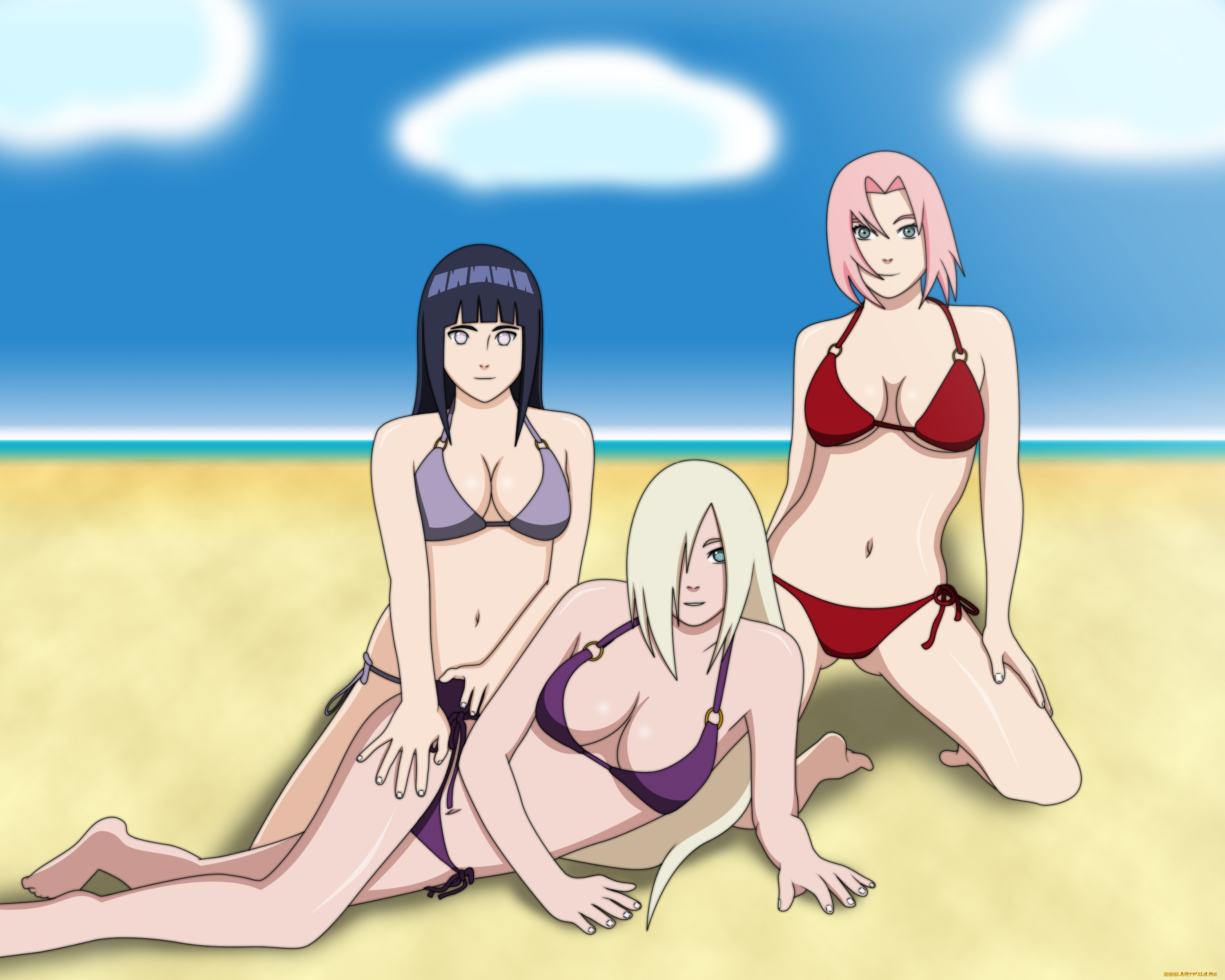 векторная, графика, девушки, взгляд