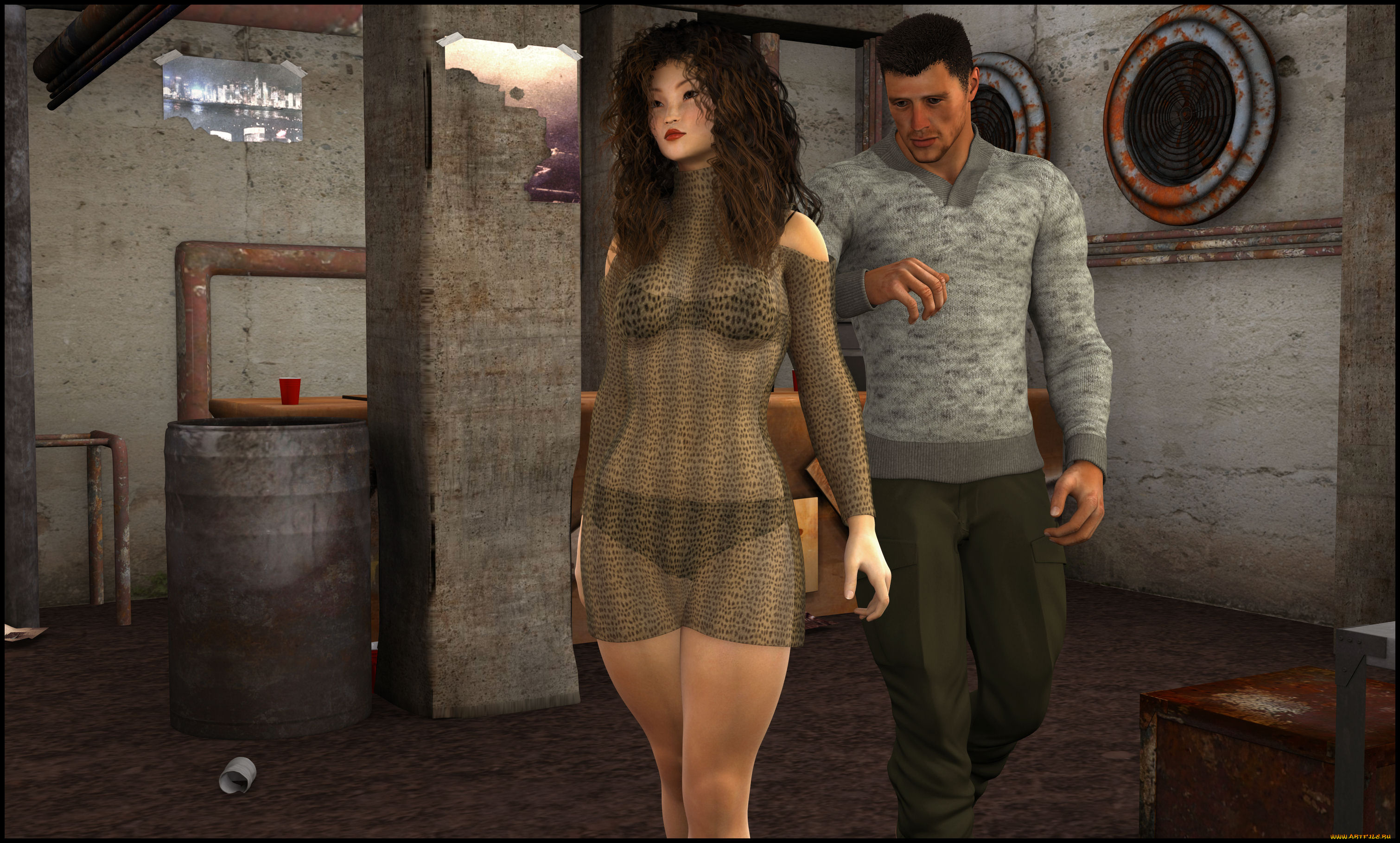 3д, графика, люди, , people, мужчина, девушка