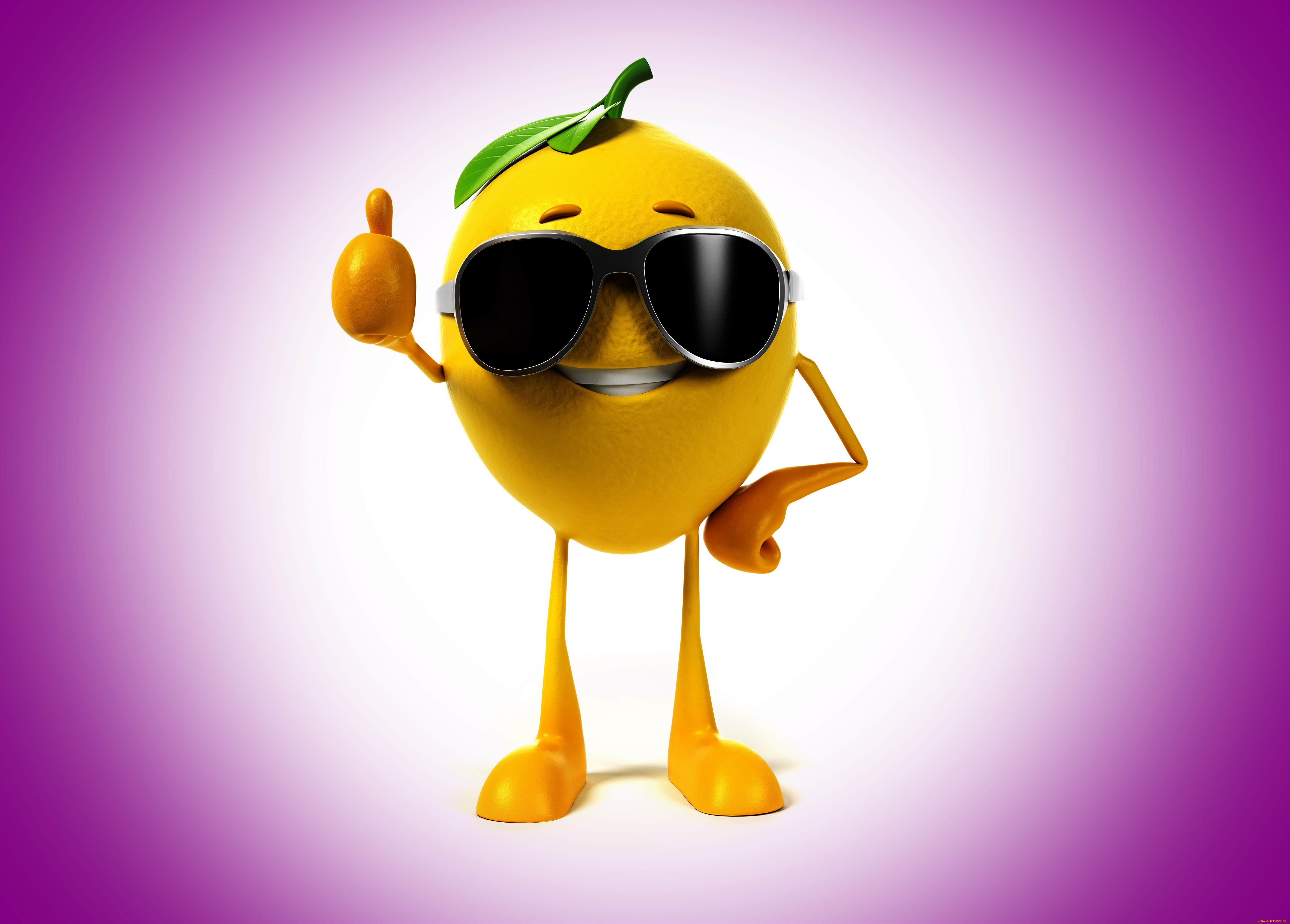 3д, графика, юмор, , humor, class, glasses, лимон, smile, lemon, purple, background, класс, очки, улыбка, фиолетовый, фон