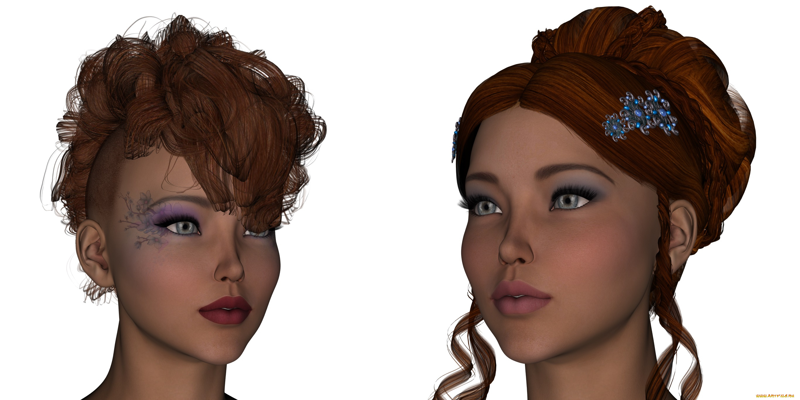 3д, графика, портрет, , portraits, взгляд, девушки, фон