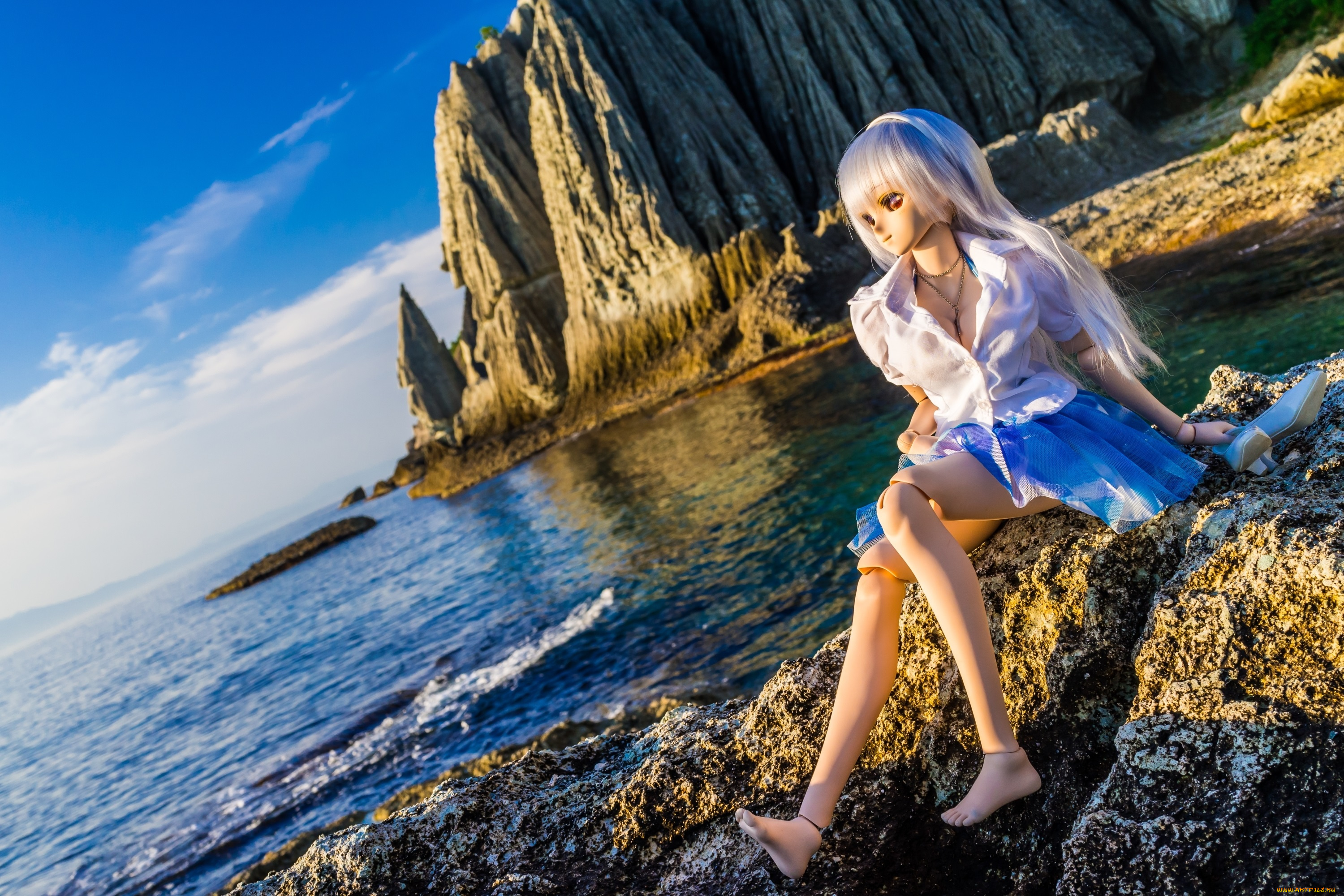 разное, игрушки, вода, кукла, море, отдых, скалы