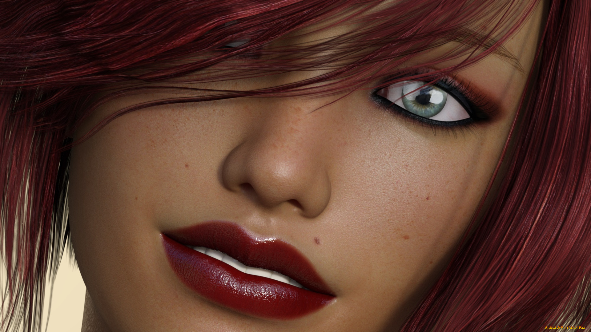 3д, графика, портрет, , portraits, девушка, взгляд, фон