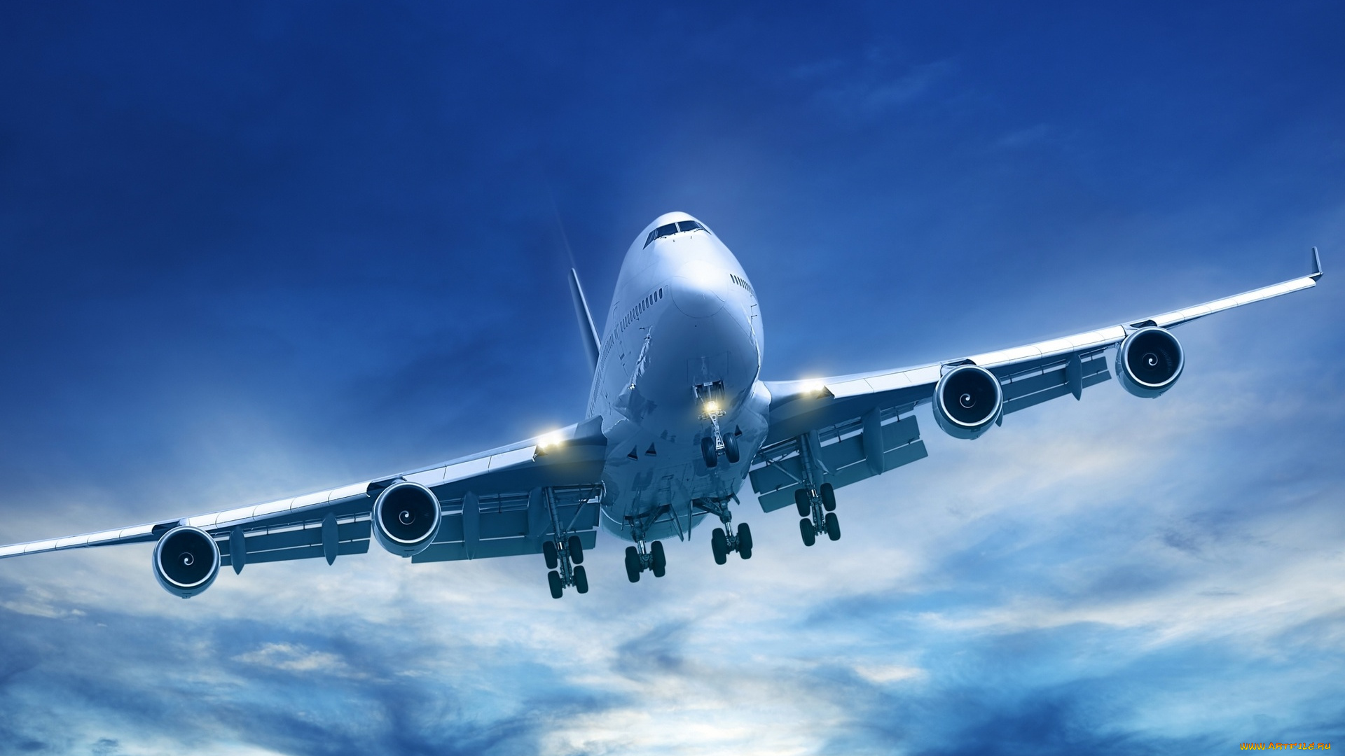 авиация, 3д, рисованые, v-graphic, облака, небо, полет, самолет