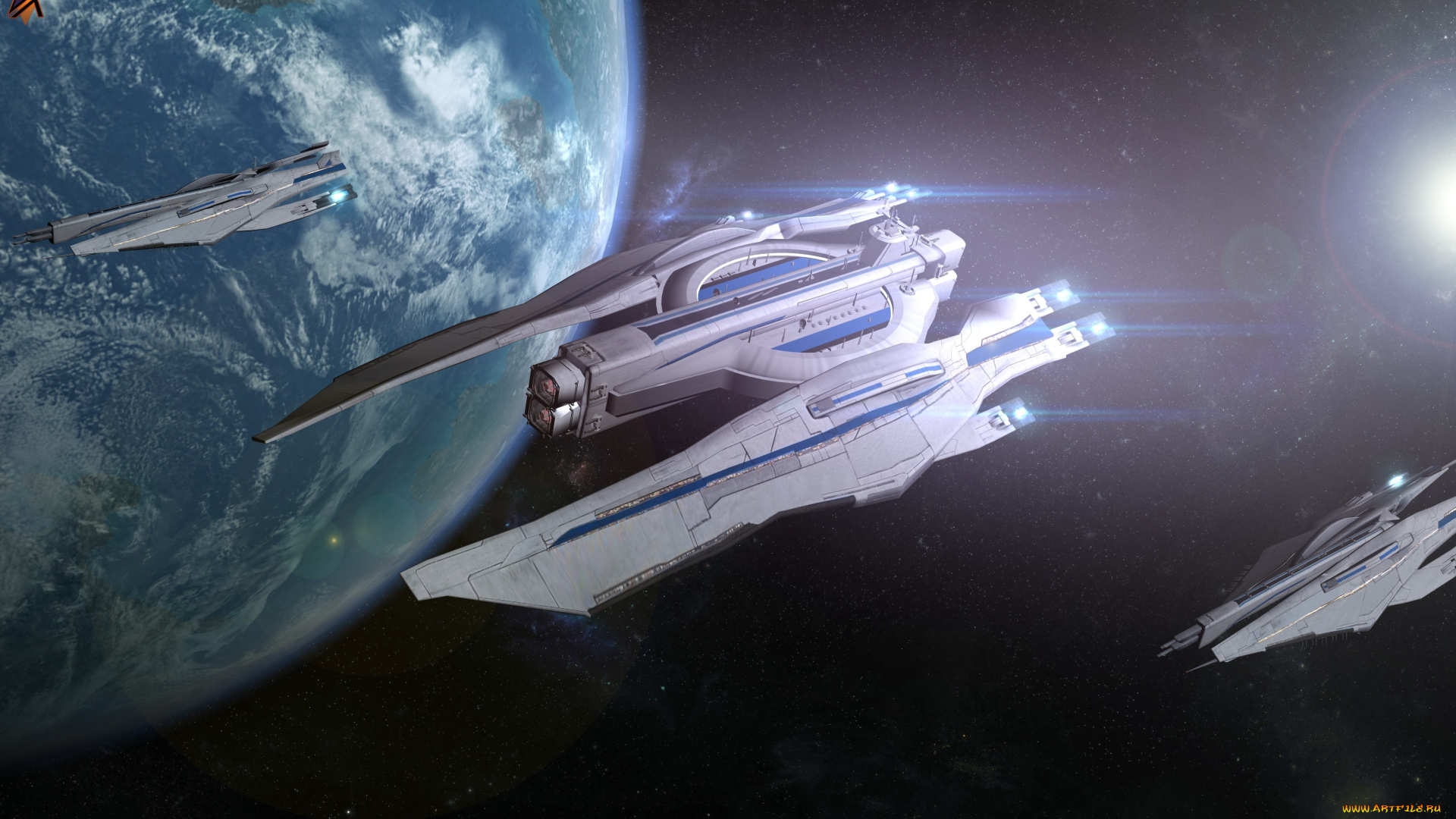 космос, арт, космический, корабль, полет, вселенная, планета
