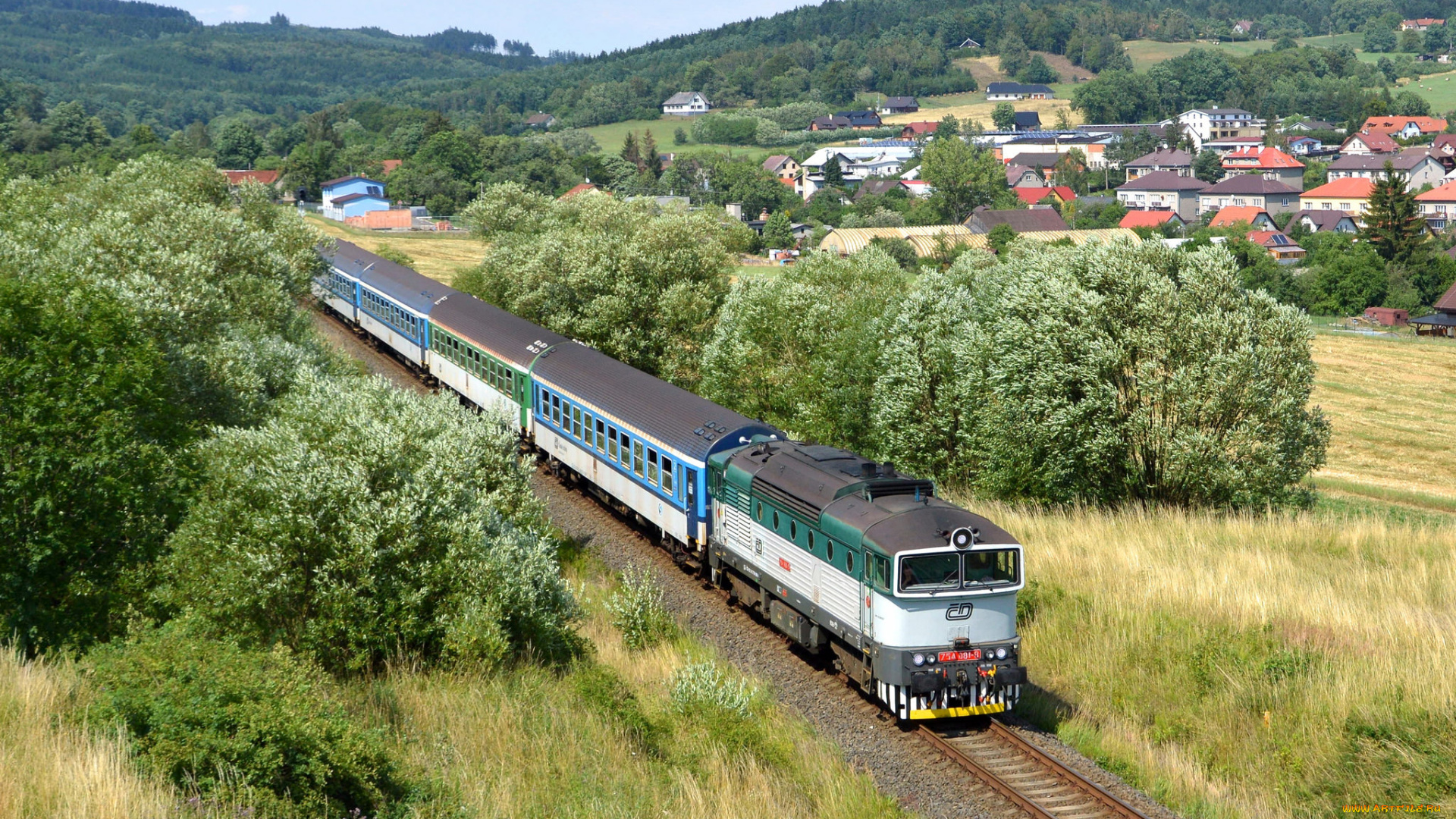 техника, поезда, локомотив, рельсы, состав