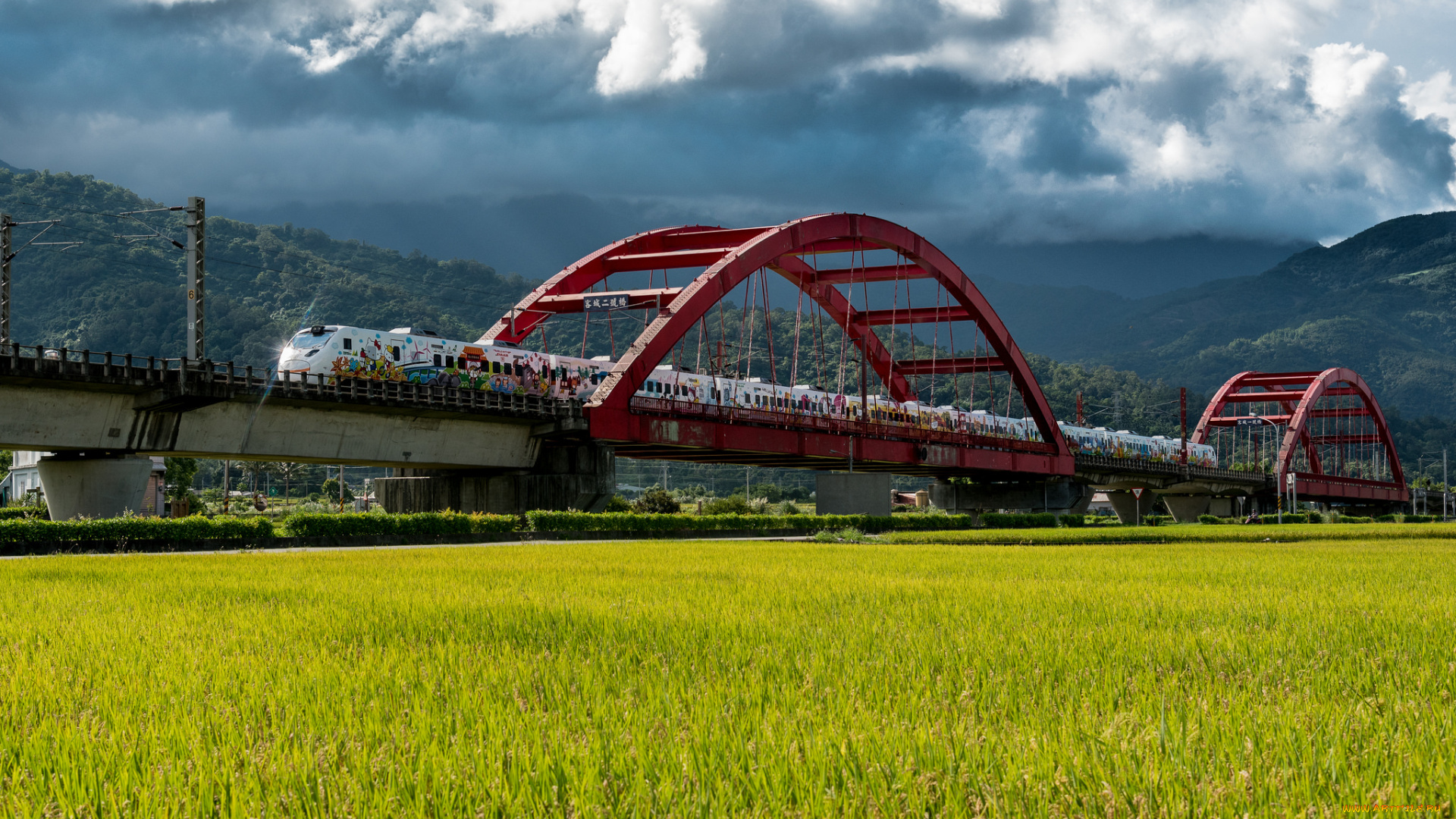 техника, поезда, локомотив, рельсы, состав