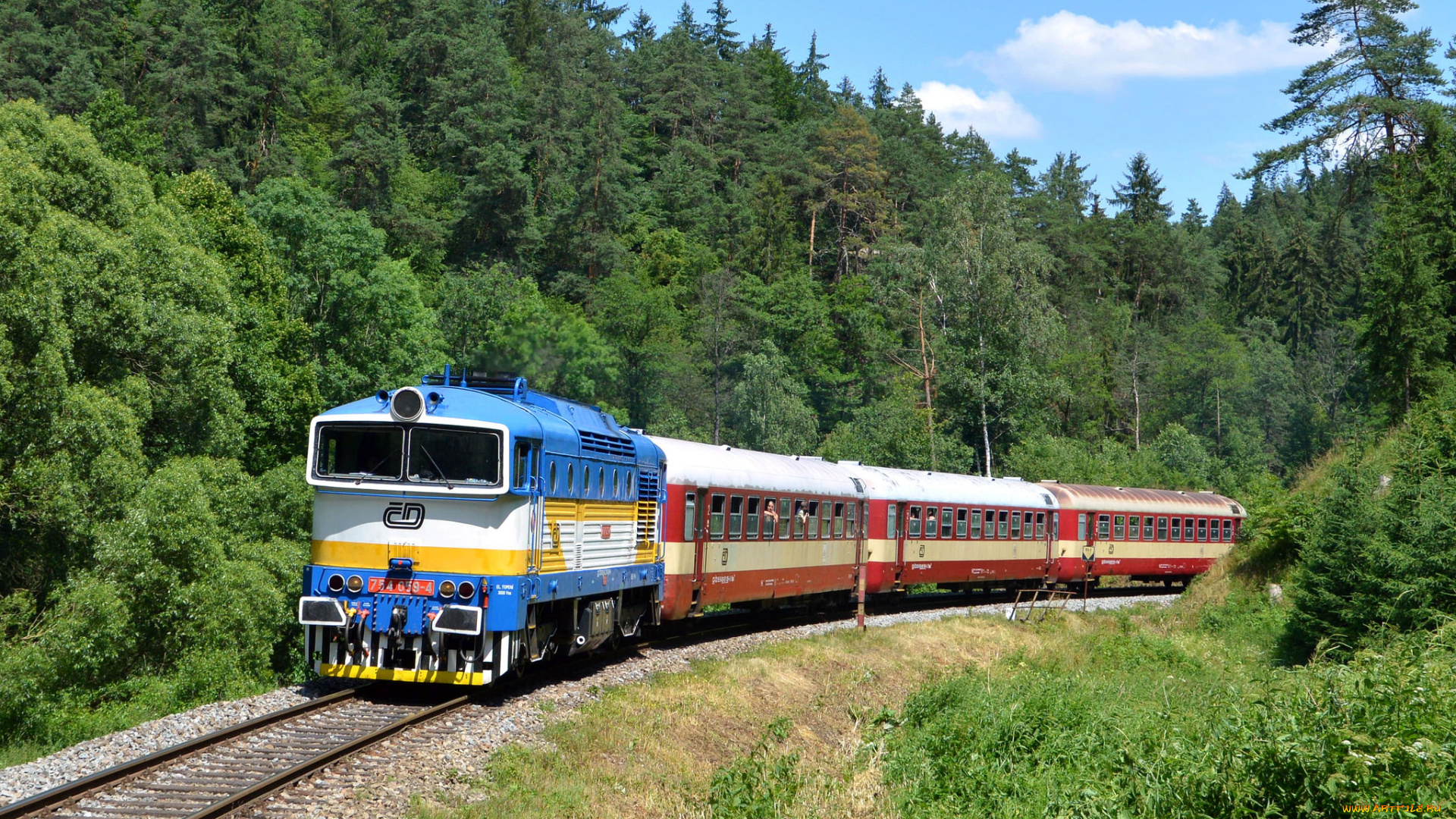 техника, поезда, локомотив, состав, рельсы