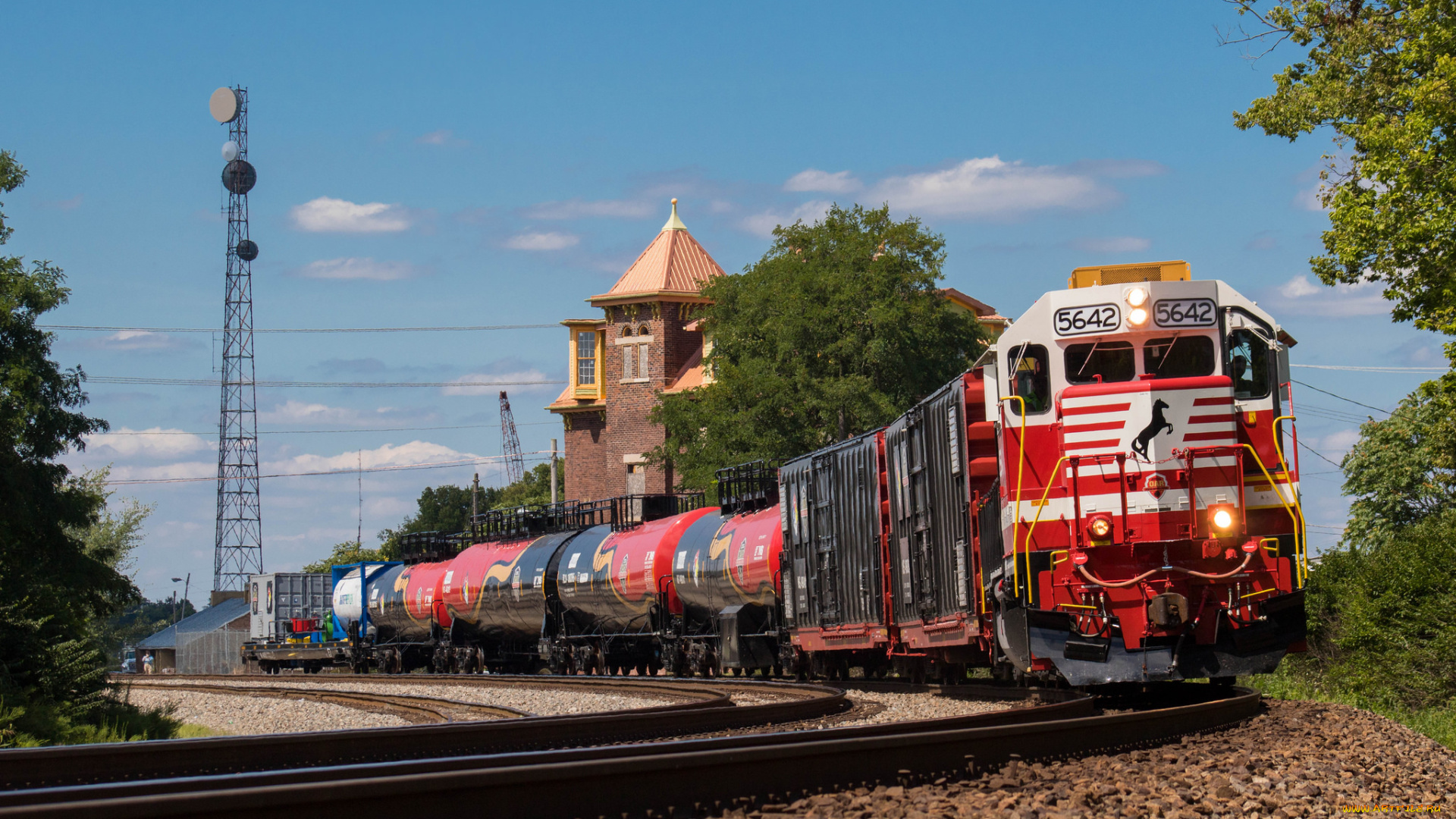 техника, поезда, рельсы, состав, локомотив