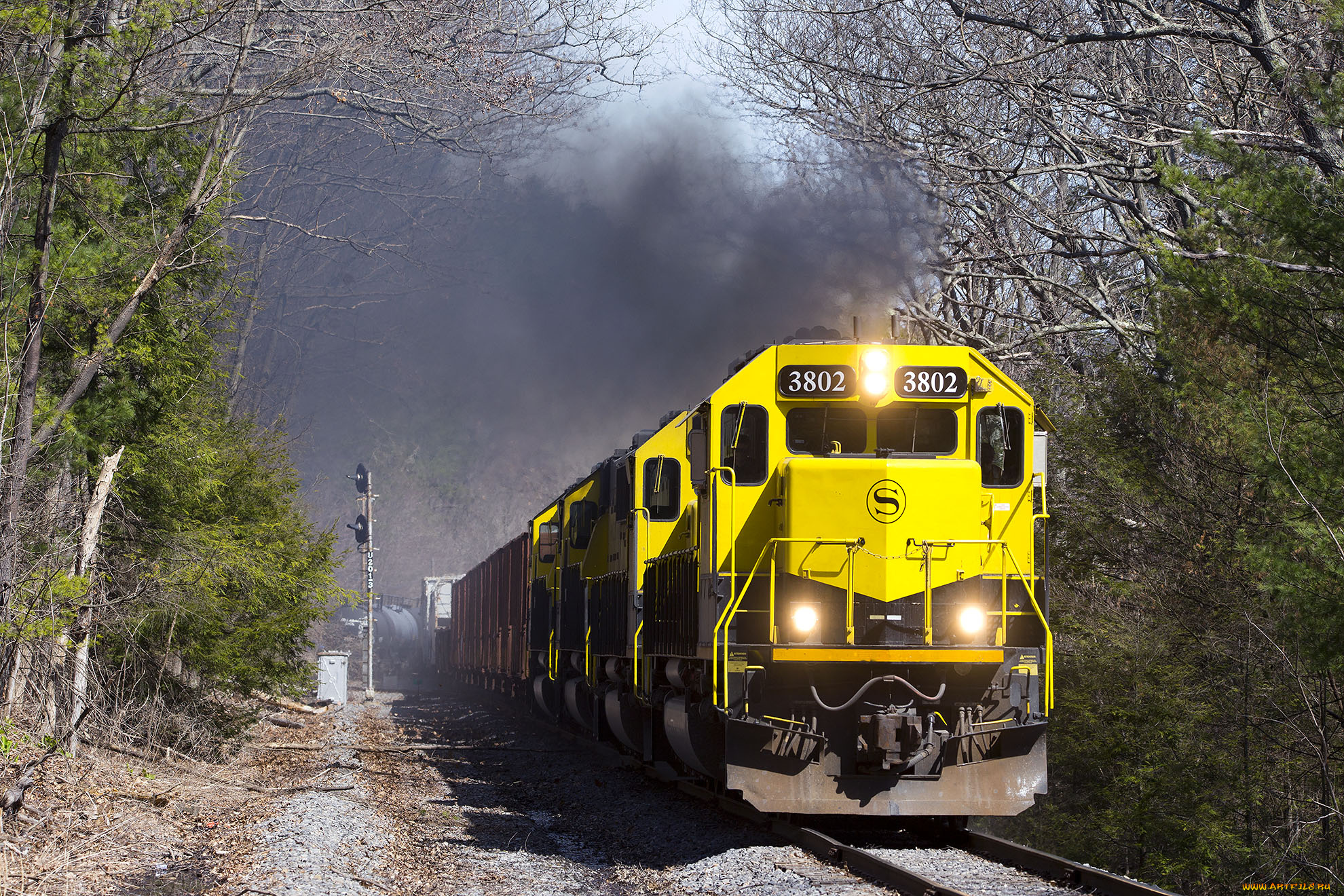 техника, поезда, локомотив, рельсы, состав