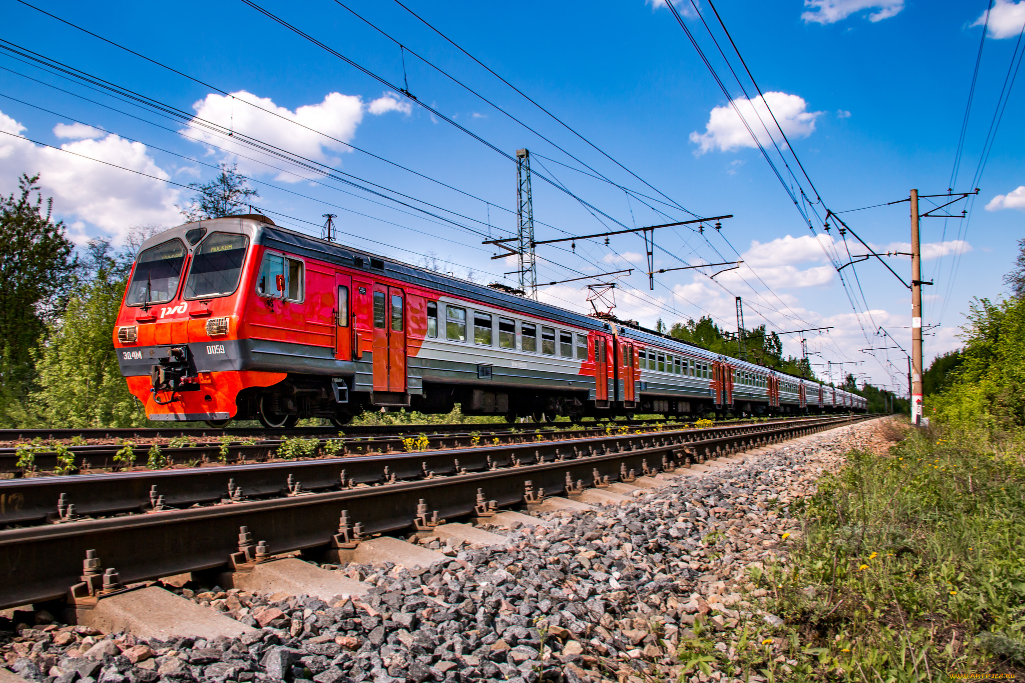 техника, поезда, состав, локомотив, рельсы