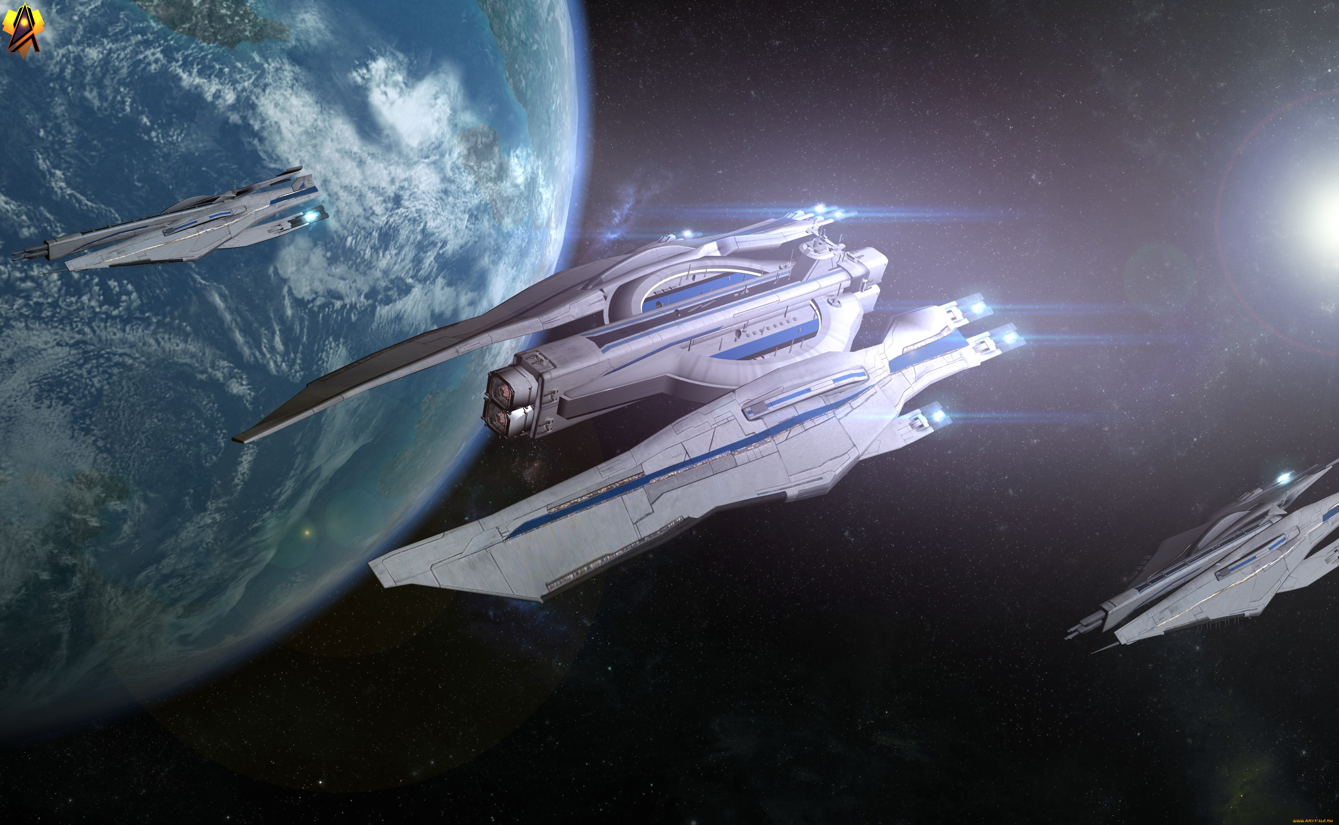 космос, арт, космический, корабль, полет, вселенная, планета