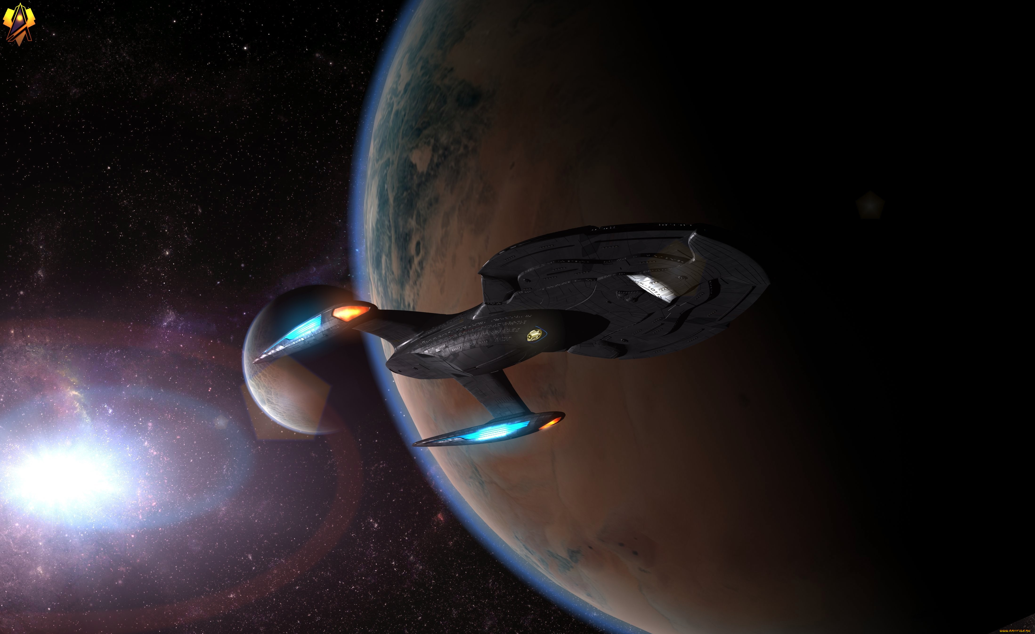 космос, арт, космический, корабль, полет, вселенная, планета