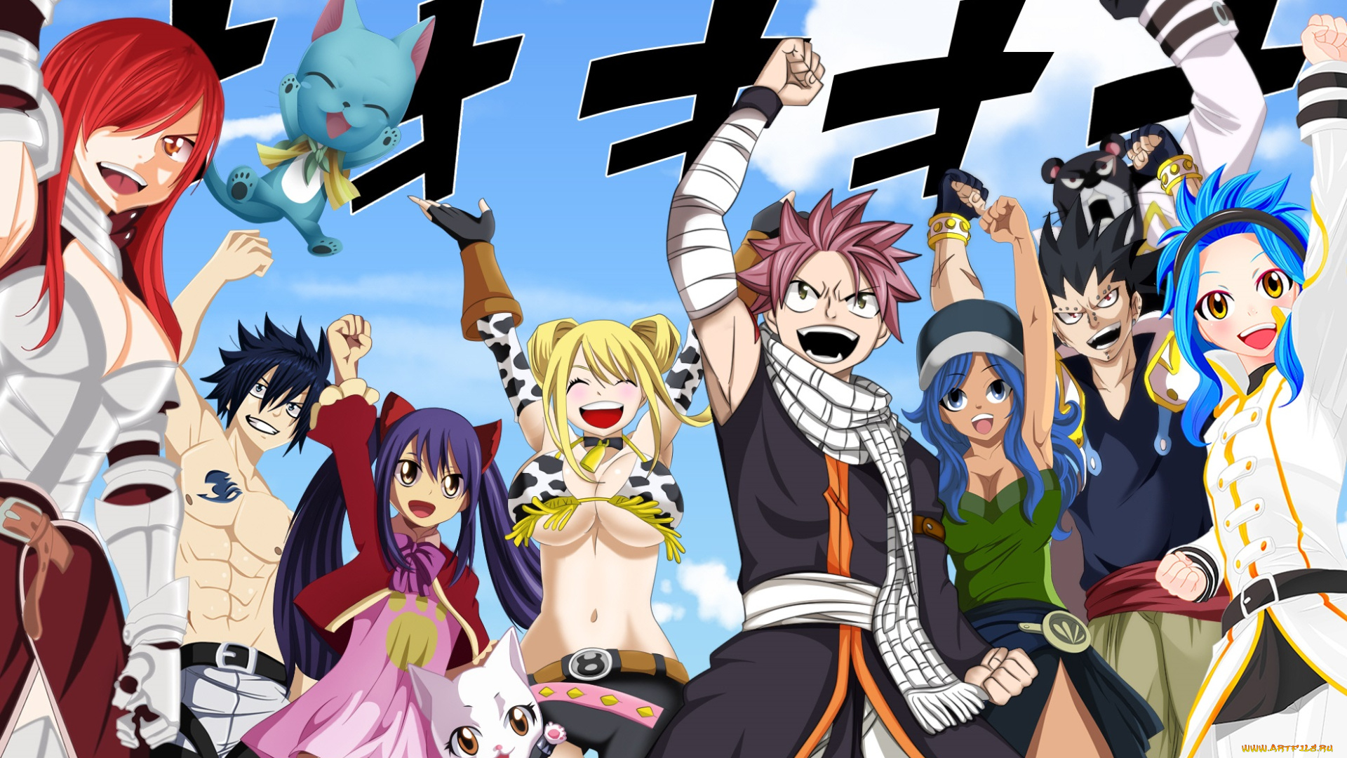 аниме, fairy, tail, хвост, феи