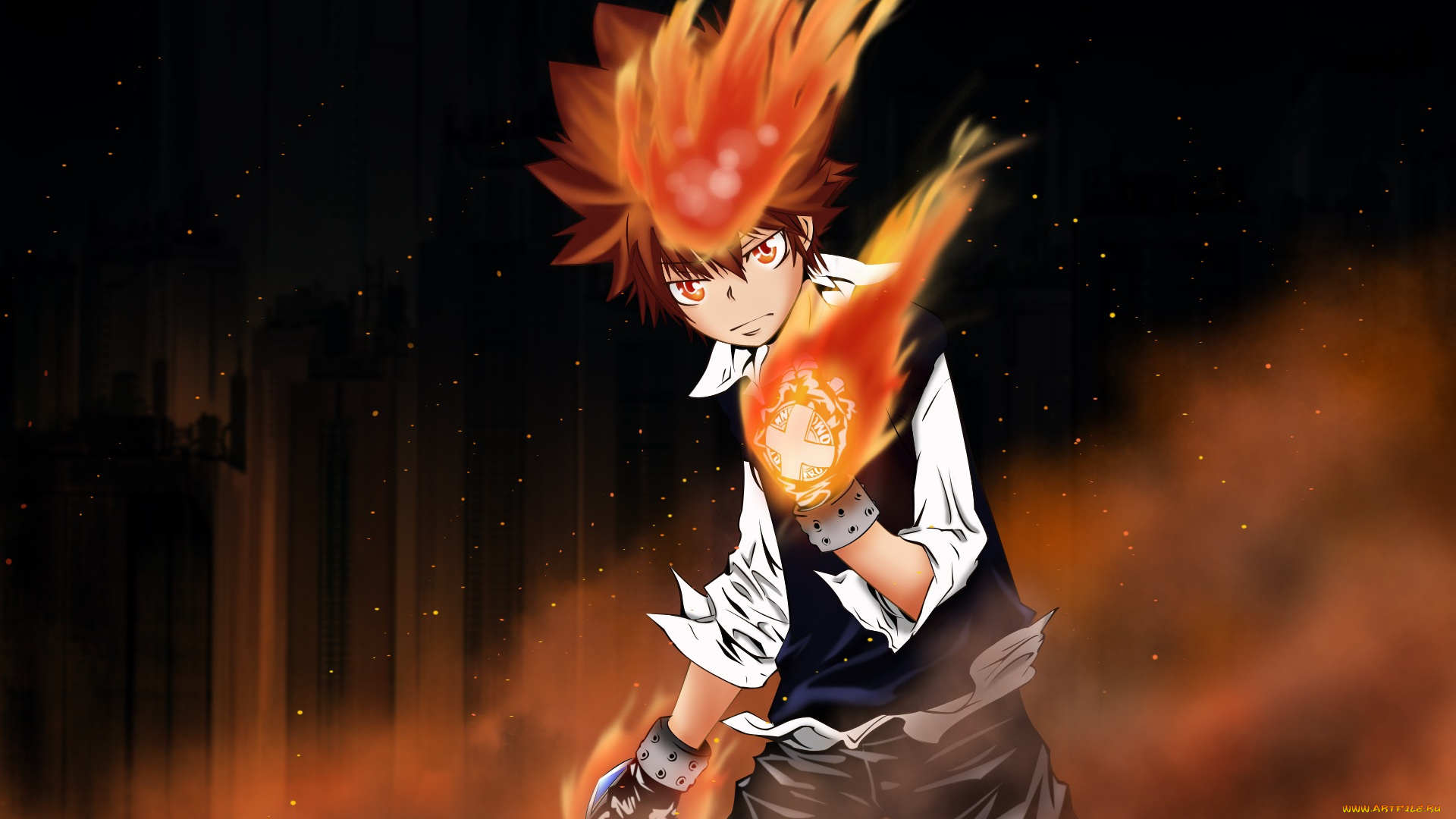 аниме, katekyo, hitman, reborn, учитель, мафиози, реборн