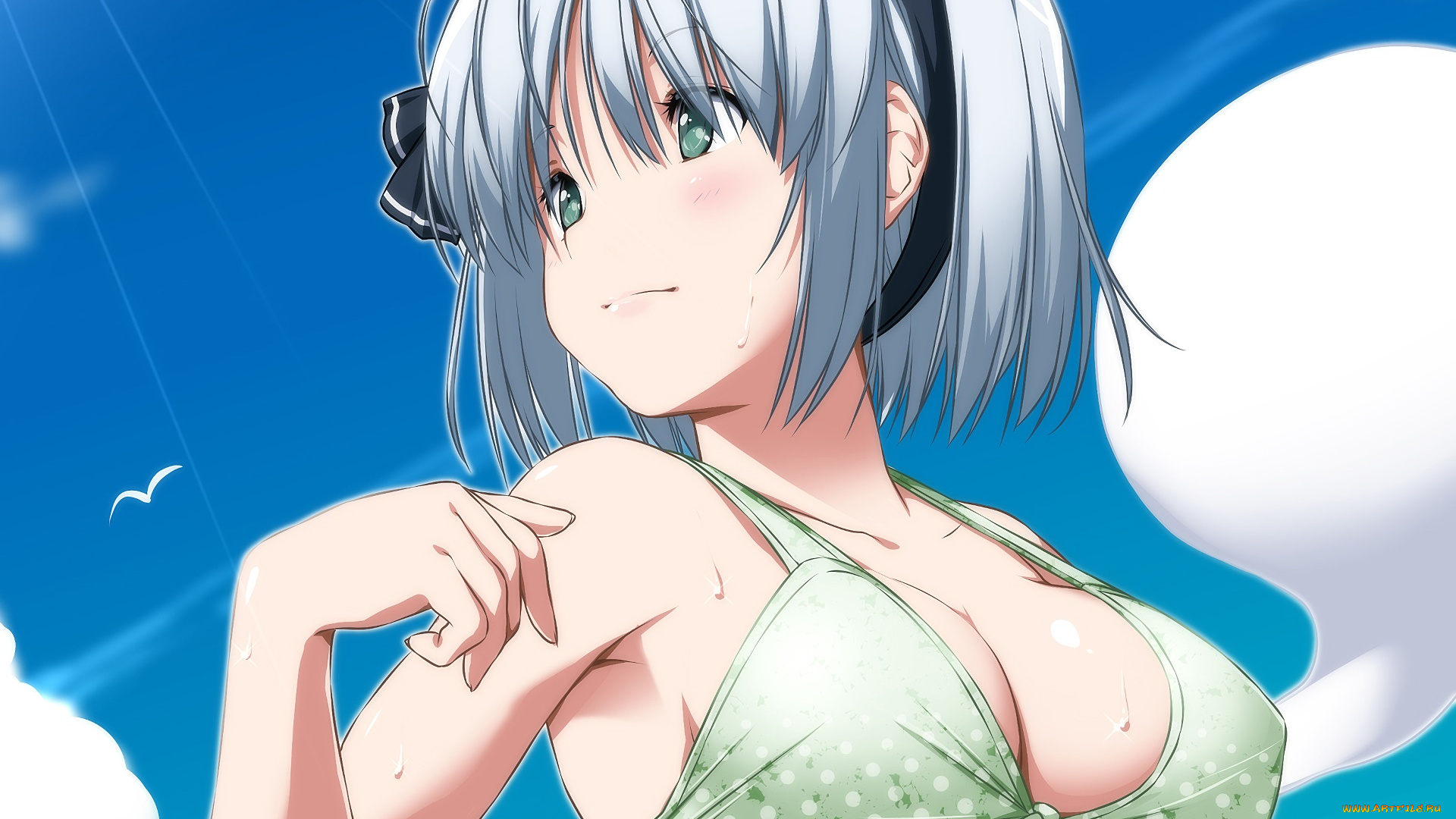 аниме, touhou, девушка, взгляд, фон