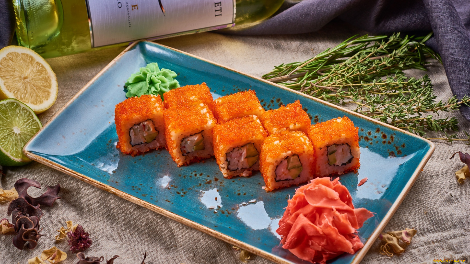 еда, рыба, , морепродукты, , суши, , роллы, роллы, имбирь, вино