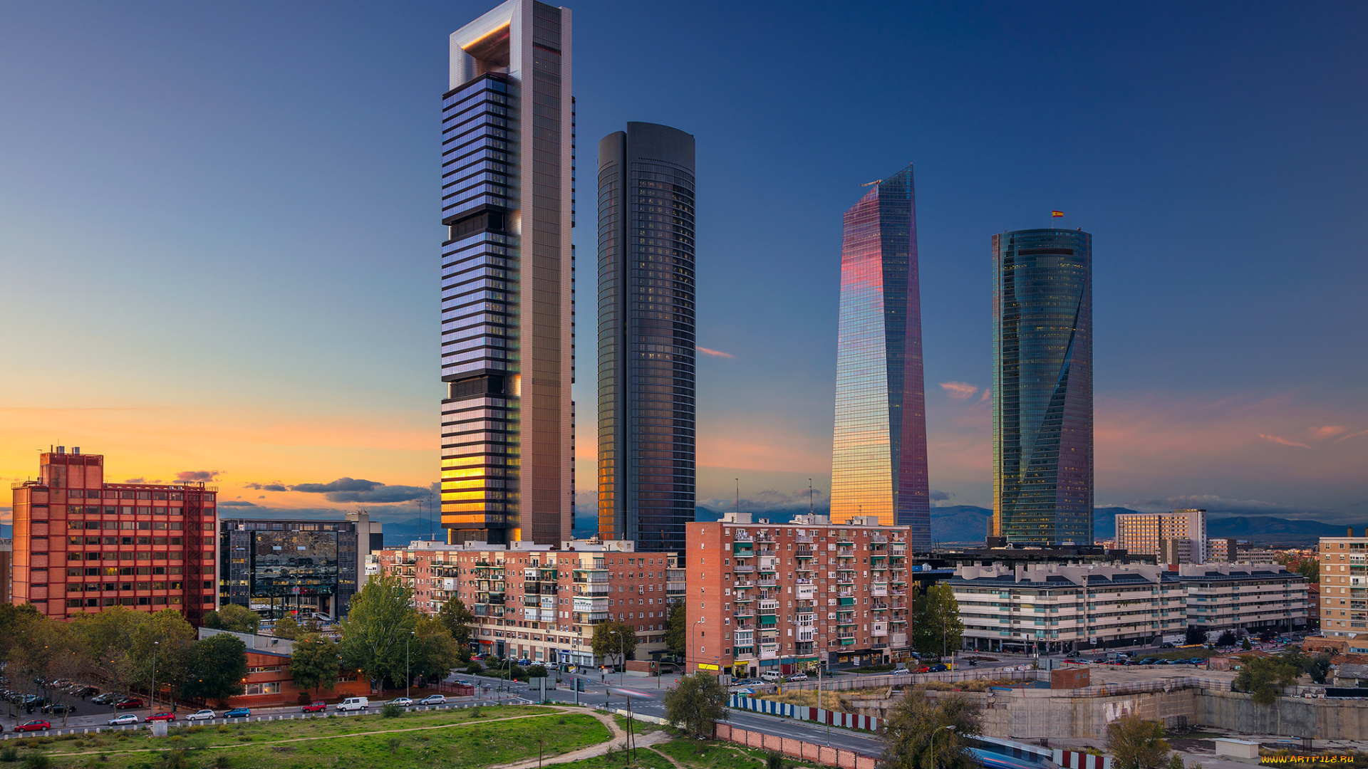 madrid, города, мадрид, , испания, небоскребы, панорама