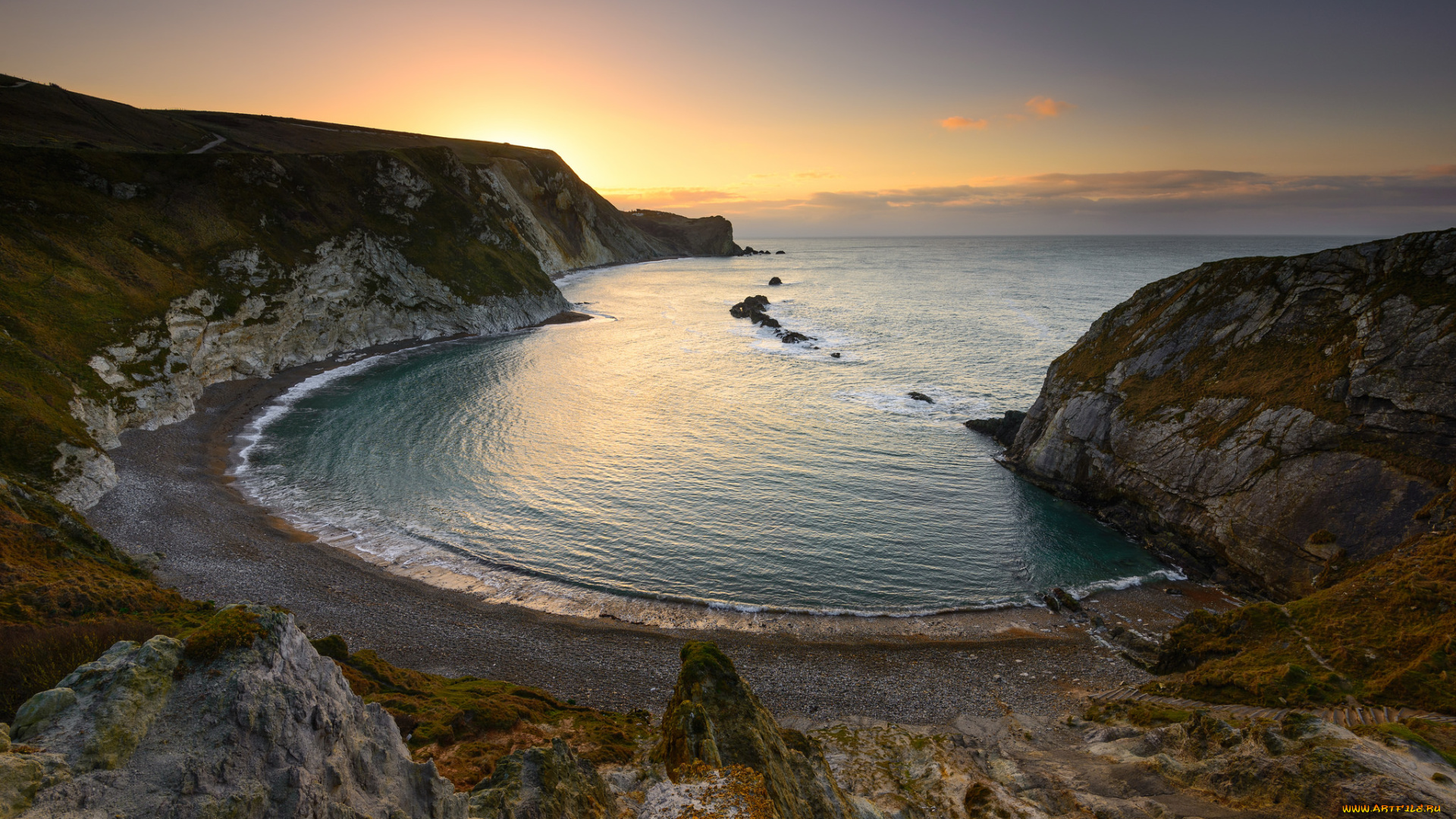 природа, побережье, простор