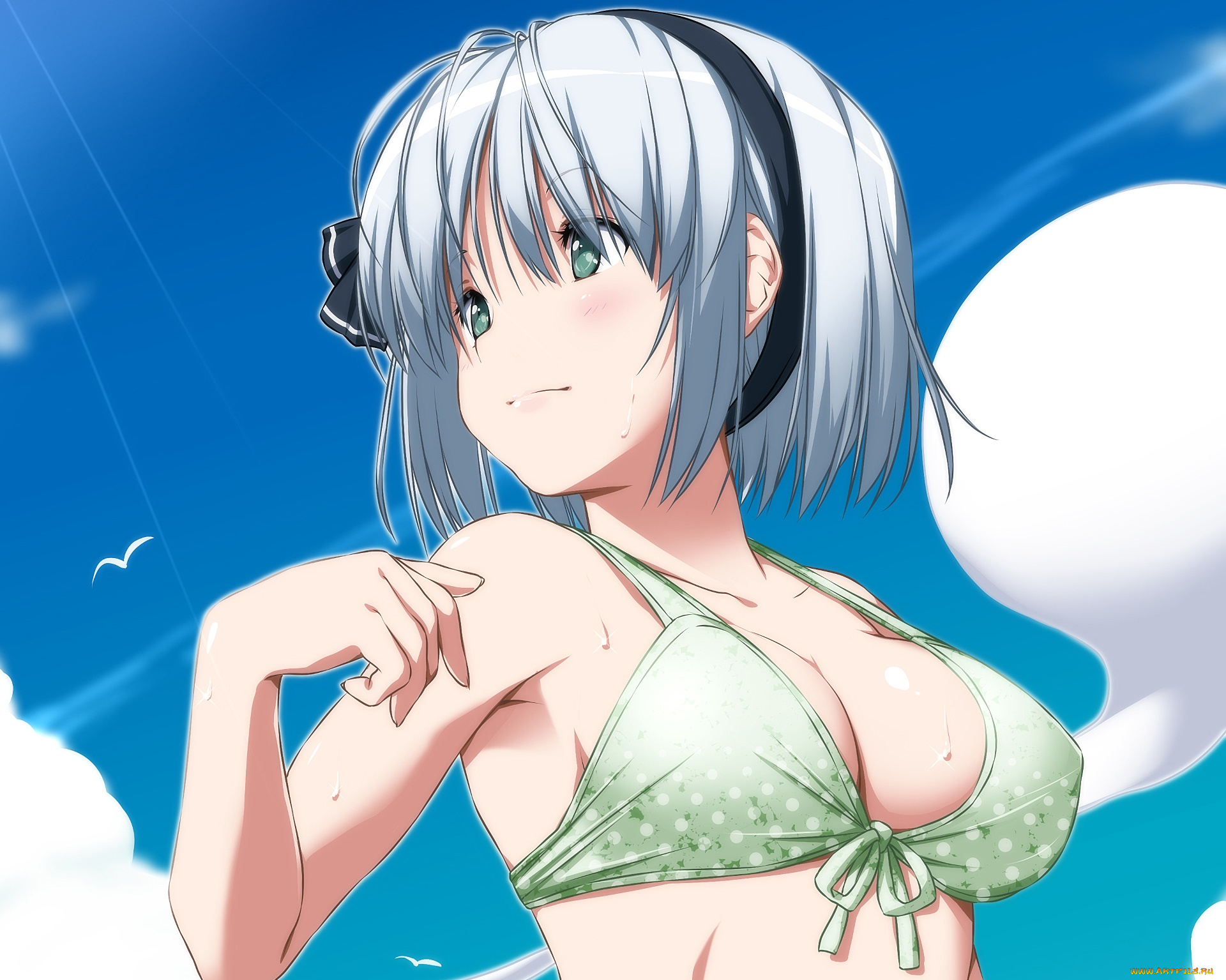 аниме, touhou, девушка, взгляд, фон