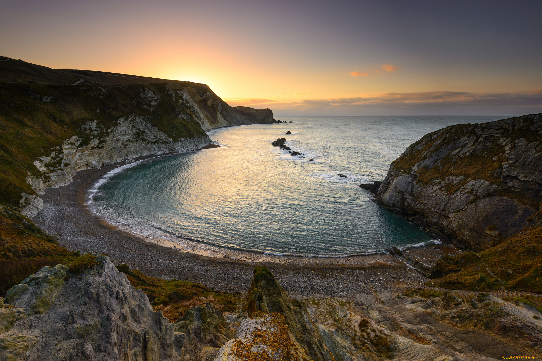 природа, побережье, простор