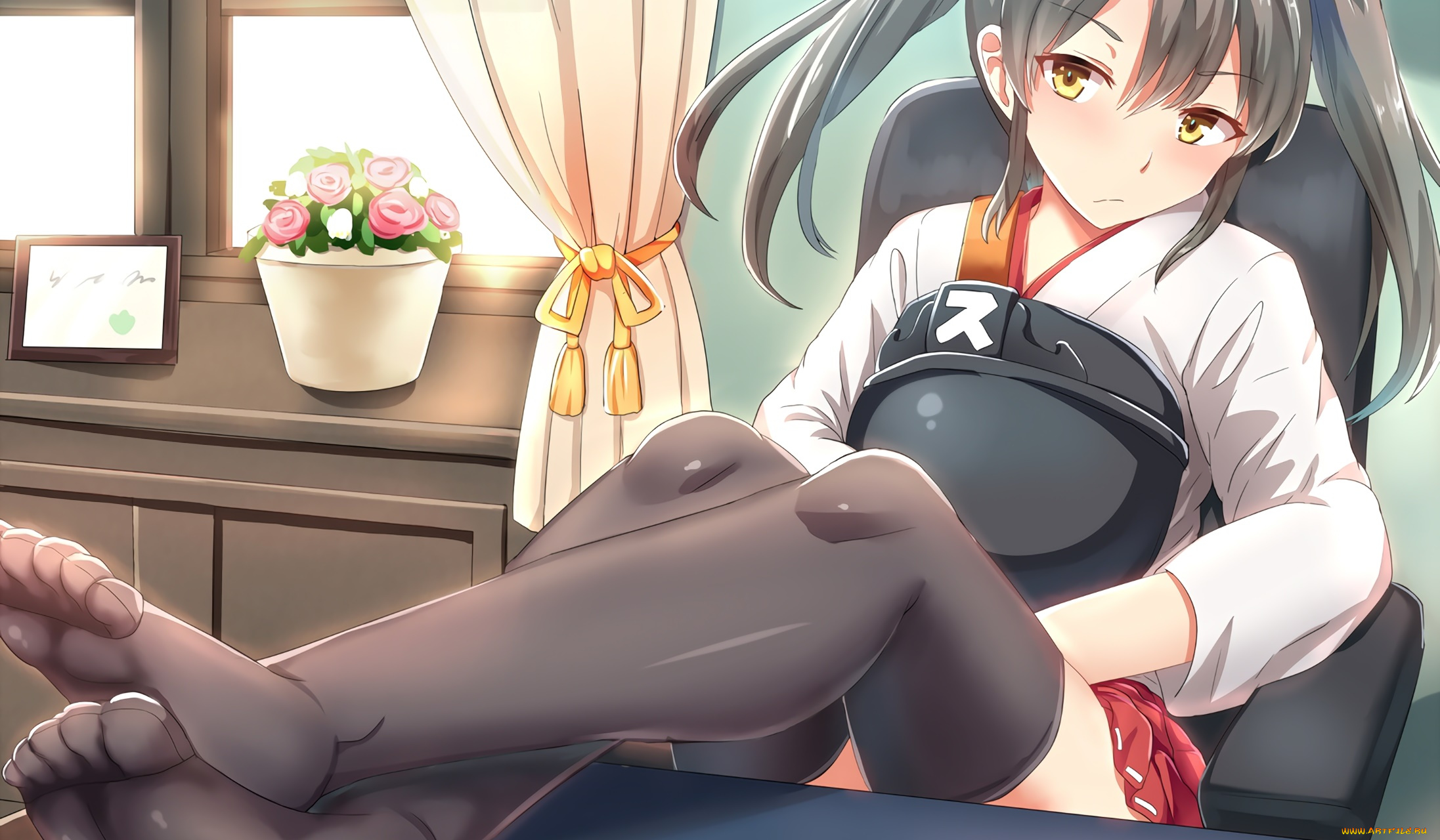 аниме, kantai, collection, девушка, фон, взгляд