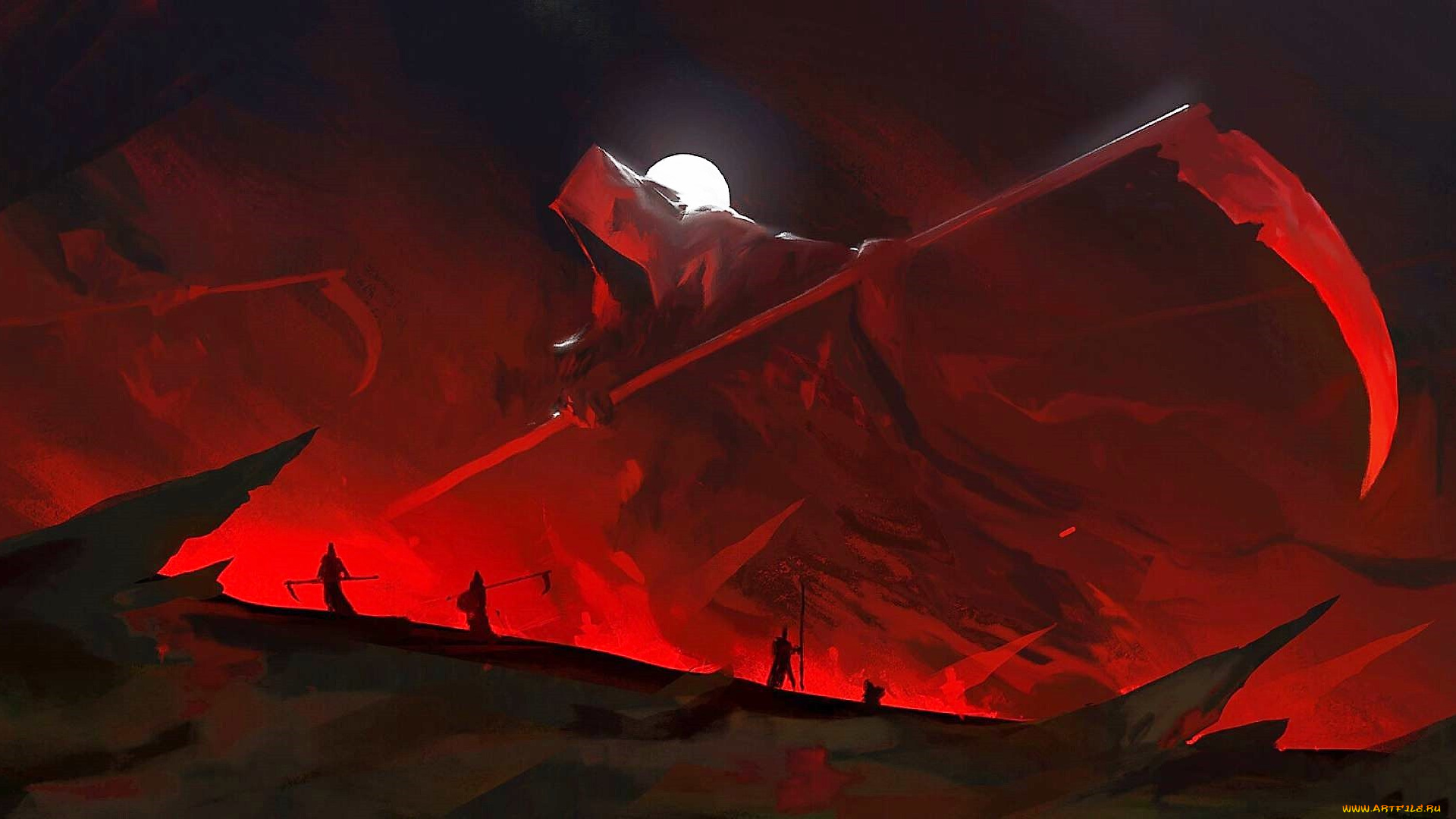 фэнтези, нежить, смерть, коса, жнецы