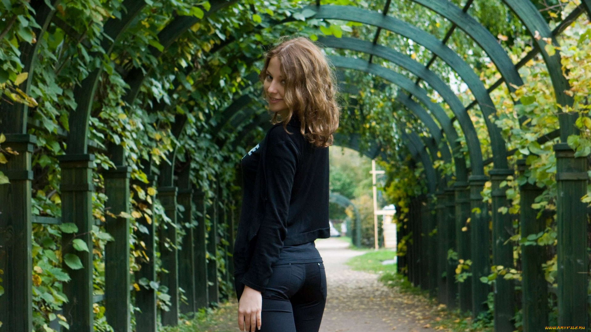 девушки, nikia, petite, , nikia, a, , ника, федорова, парк, аллея, листья