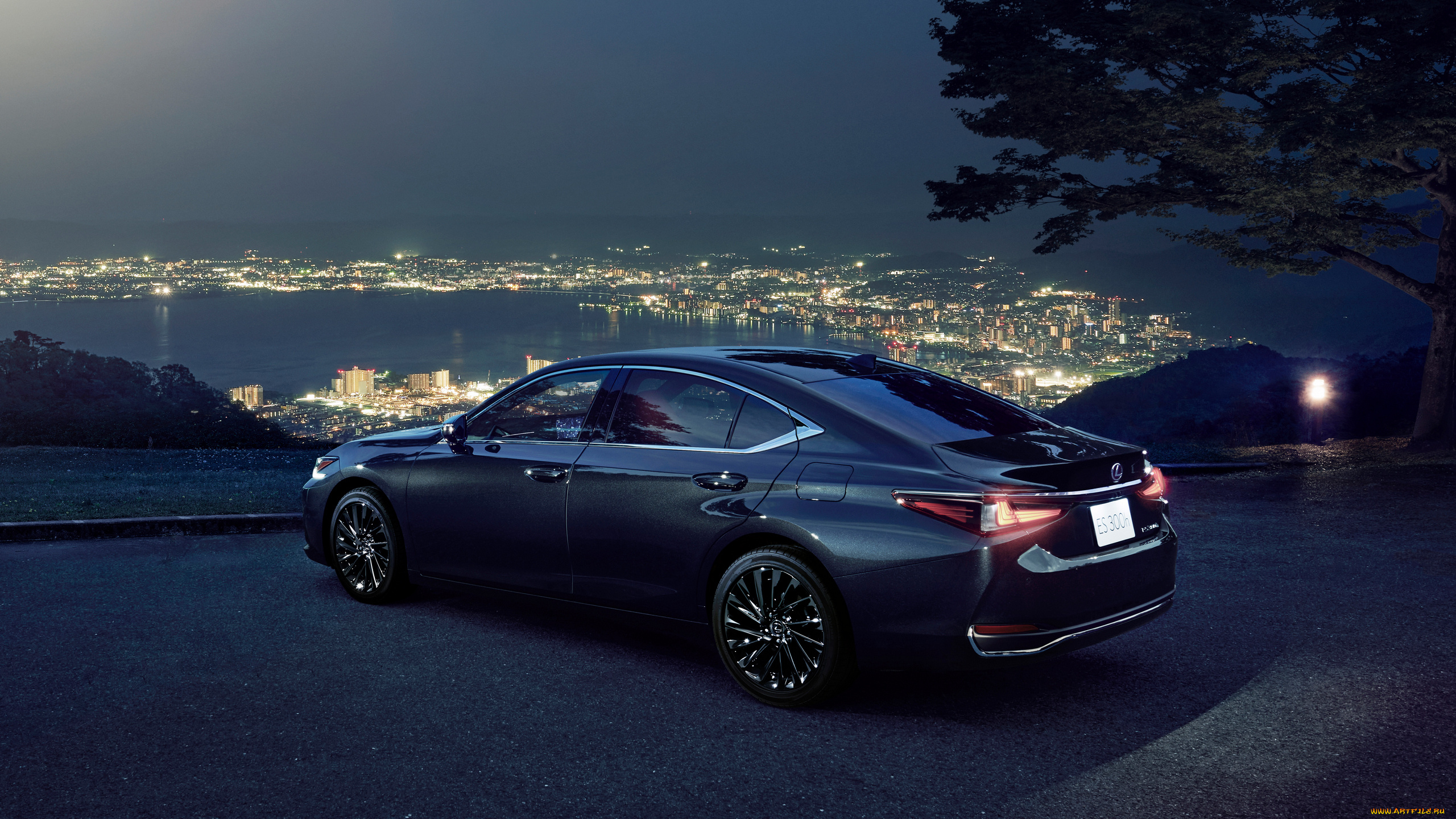 автомобили, lexus, es, 300h, graceful, escort, 2022, седан, ночь, город, панорама