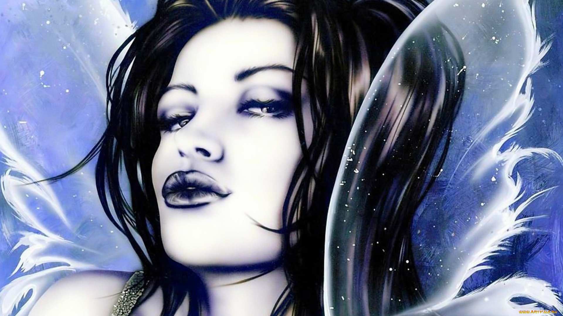 рисованное, люди, девушка, лицо