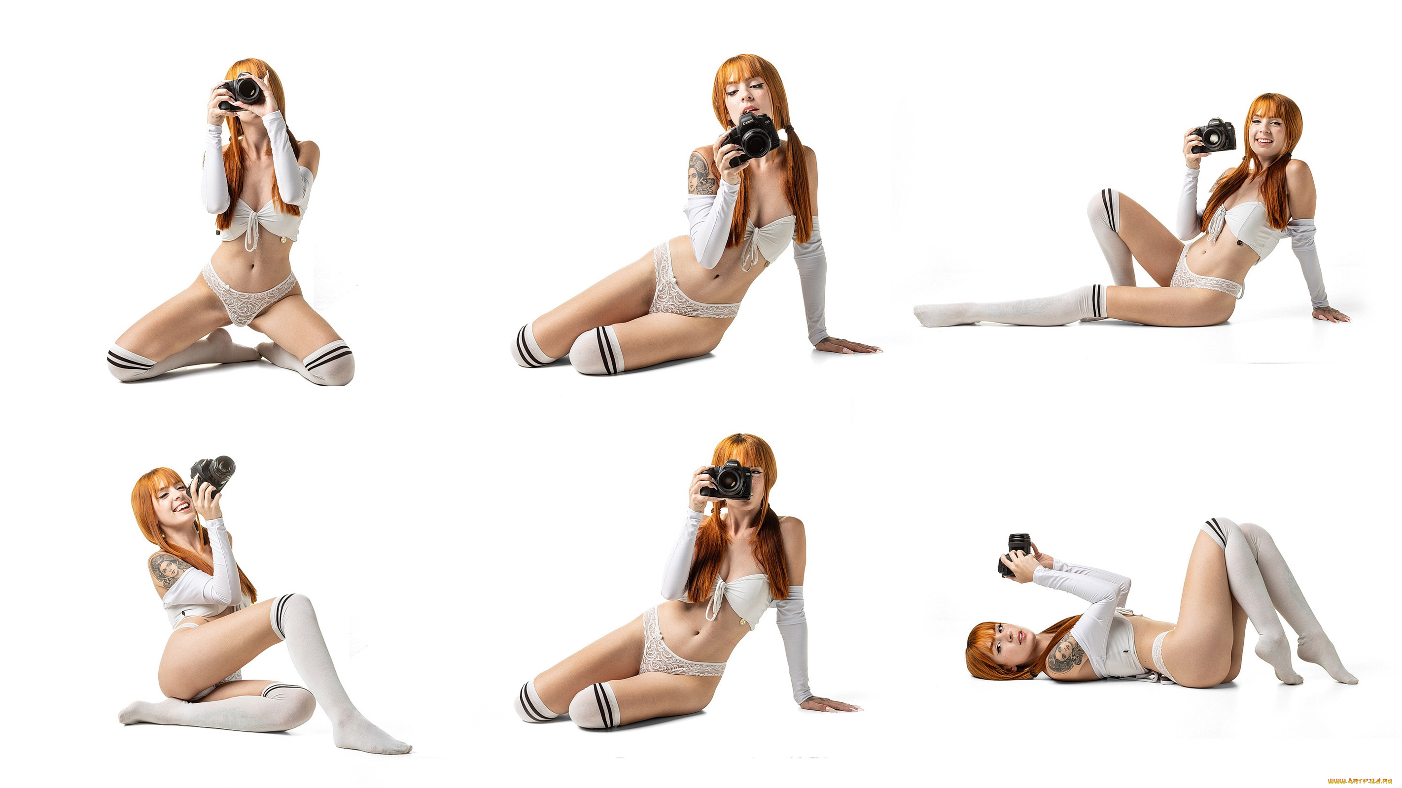 девушки, -, рыжеволосые, и, разноцветные, красивая, девушка