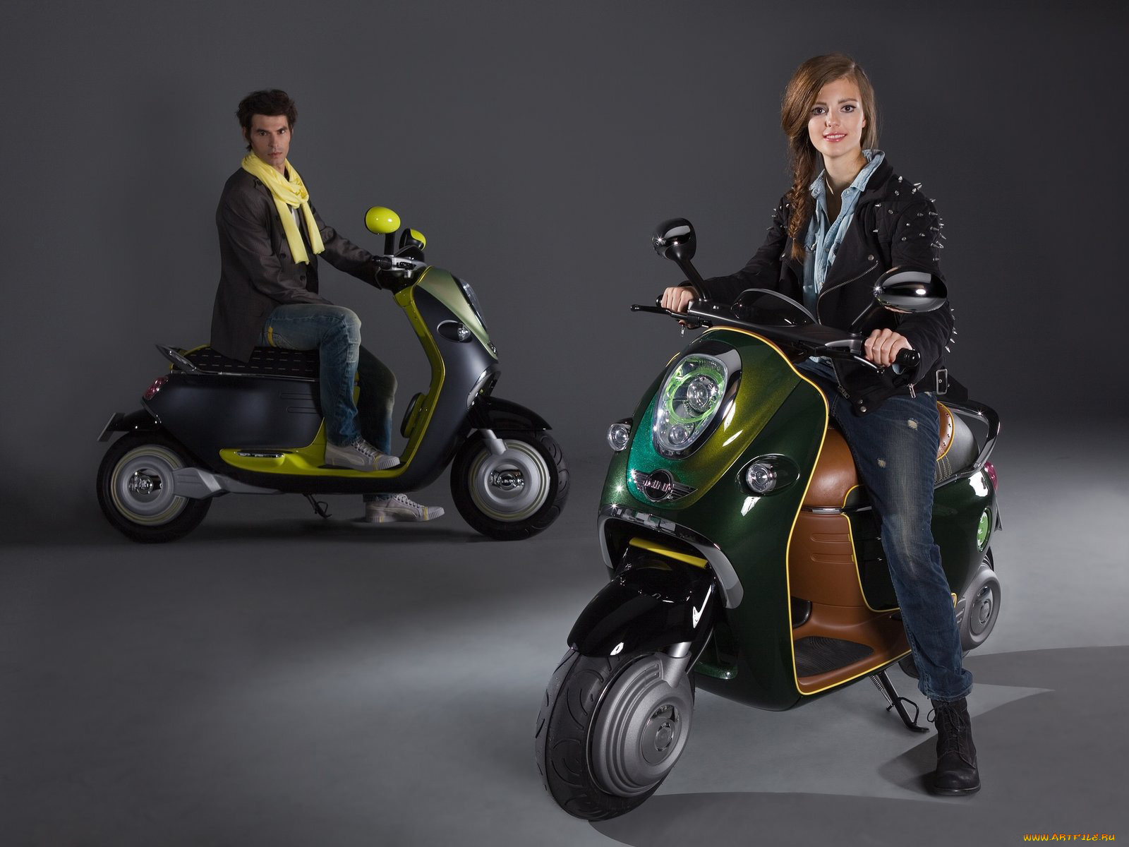 мотоциклы, мото, девушкой