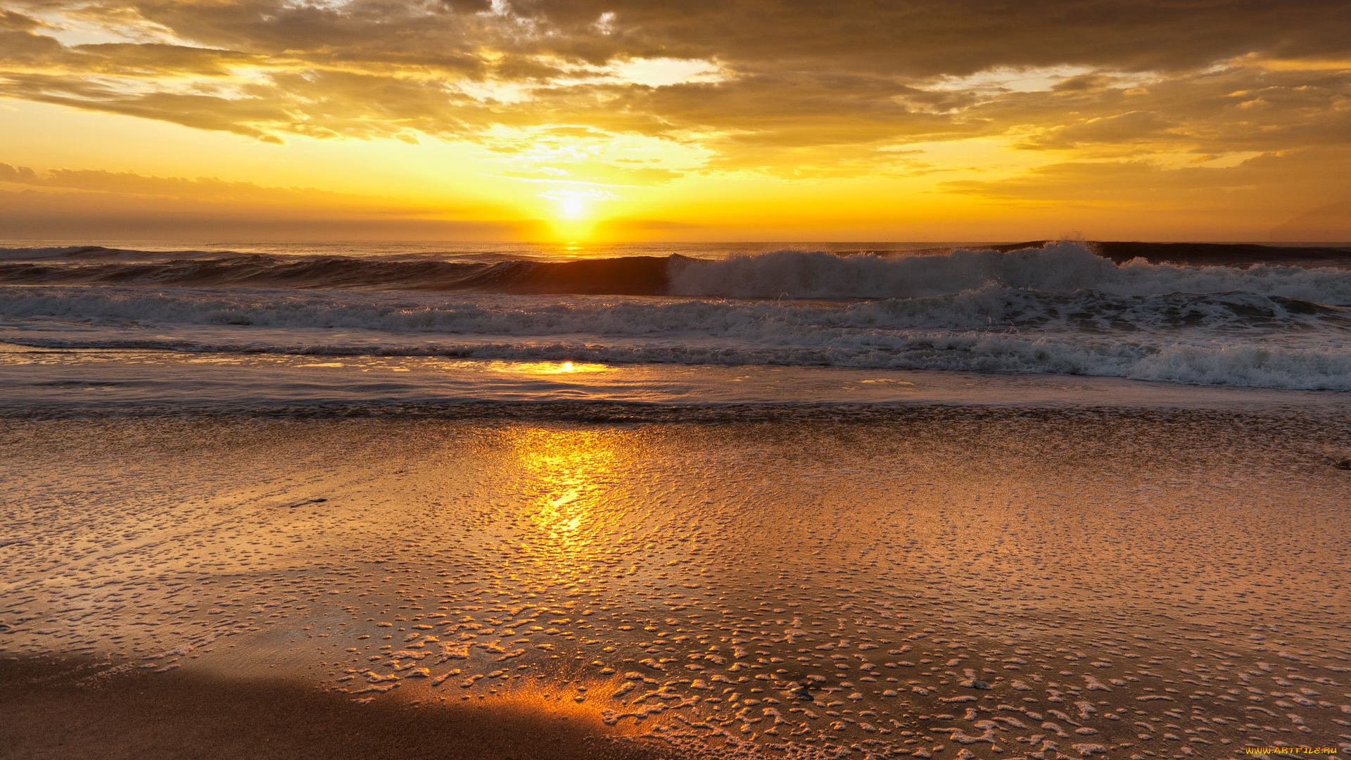 природа, восходы, закаты, закат, волны, море