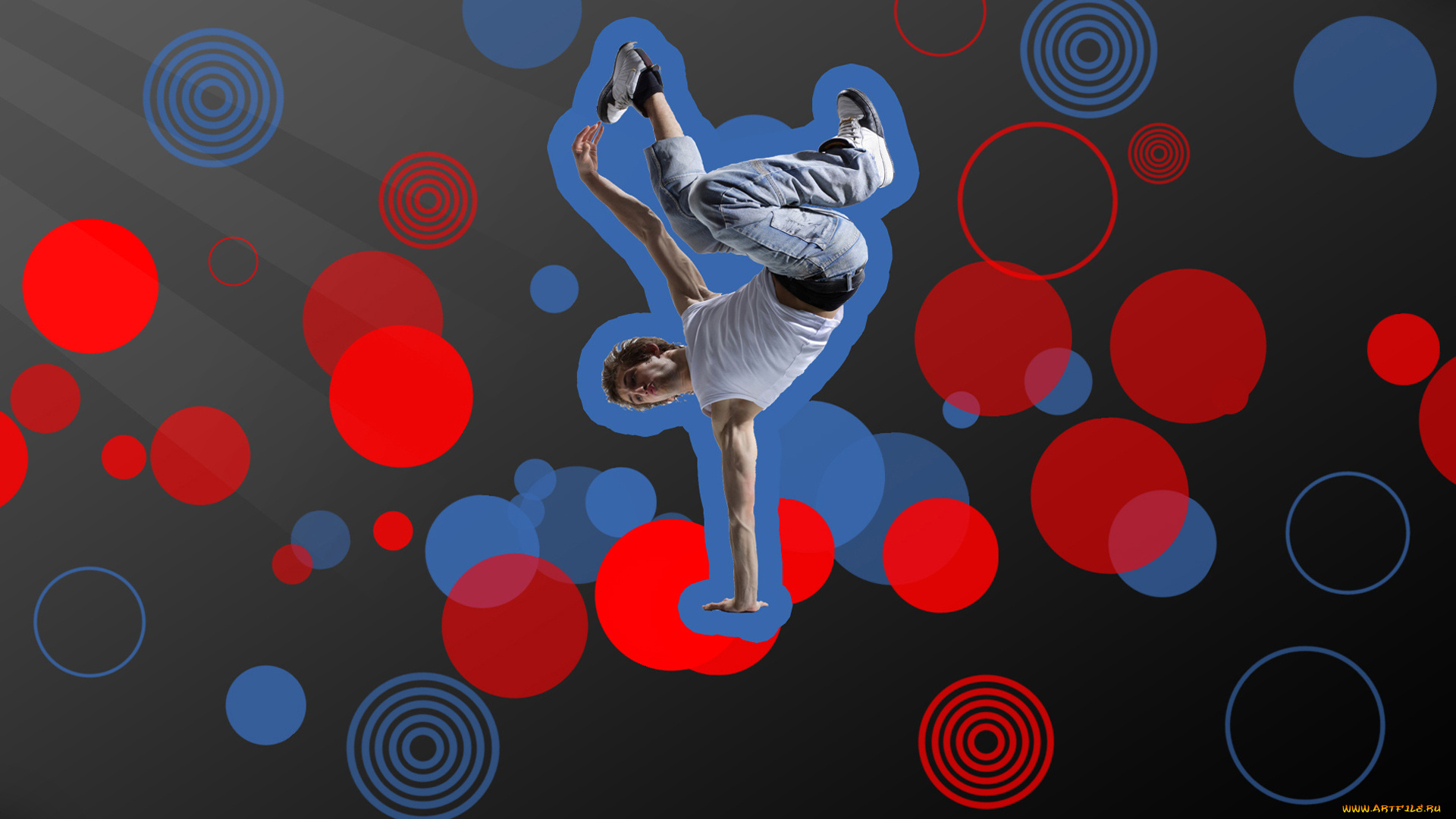 разное, компьютерный, дизайн, круги, тёмный