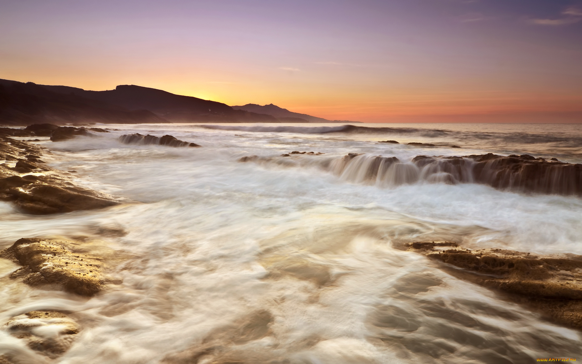 природа, моря, океаны, камни, закат, море