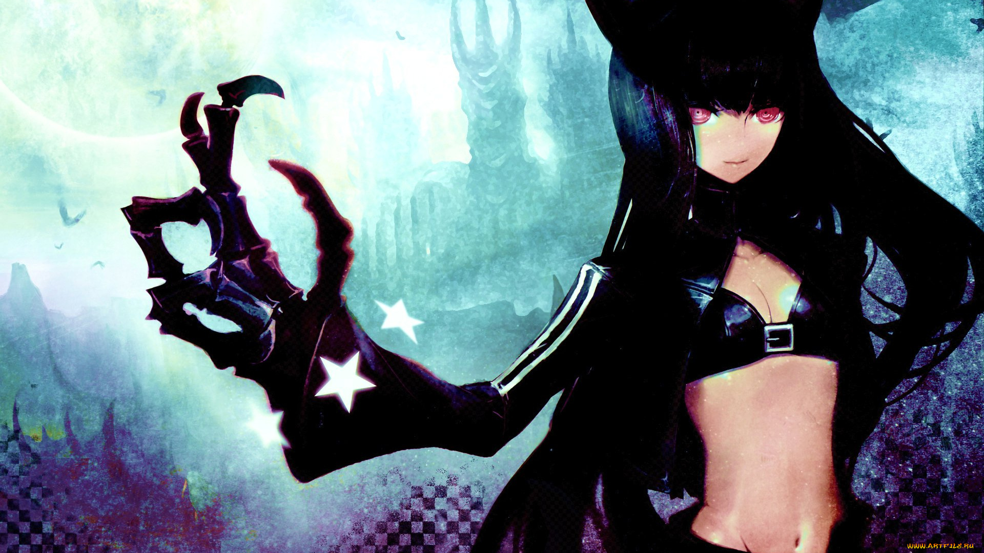 аниме, black, rock, shooter, когти