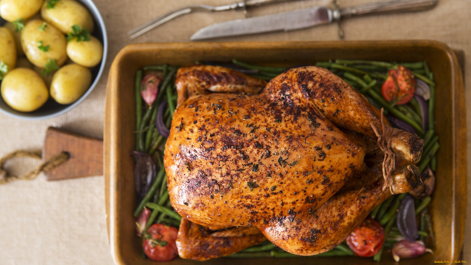 еда, мясные, блюда, курица, картофель