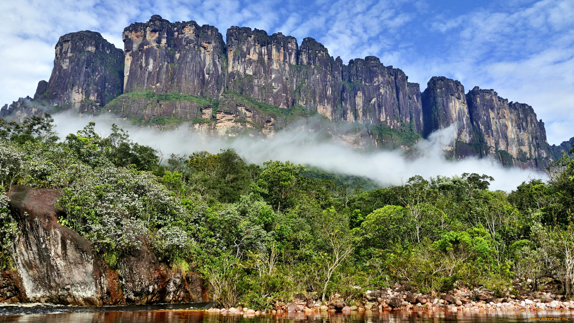 венесуэла, боливар, природа, горы, туман, джунгли, плато