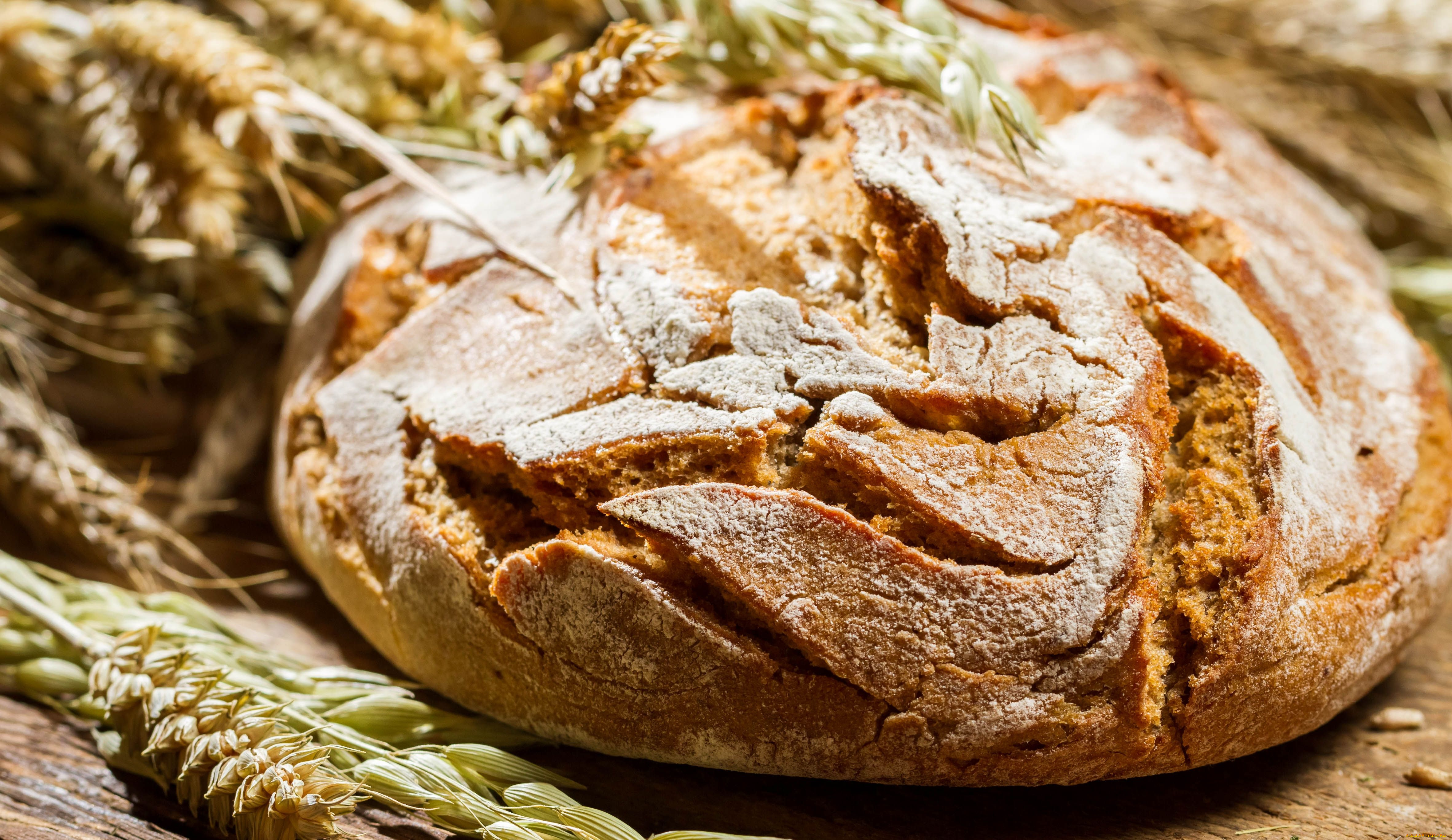 еда, хлеб, выпечка, буханка, колосья