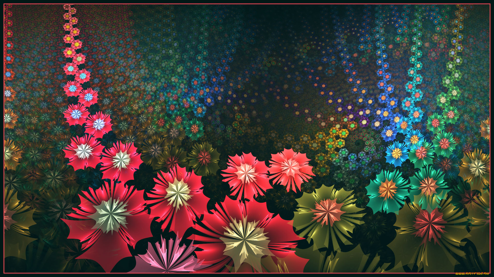 3д, графика, цветы, , flowers, цвета, фон, узор