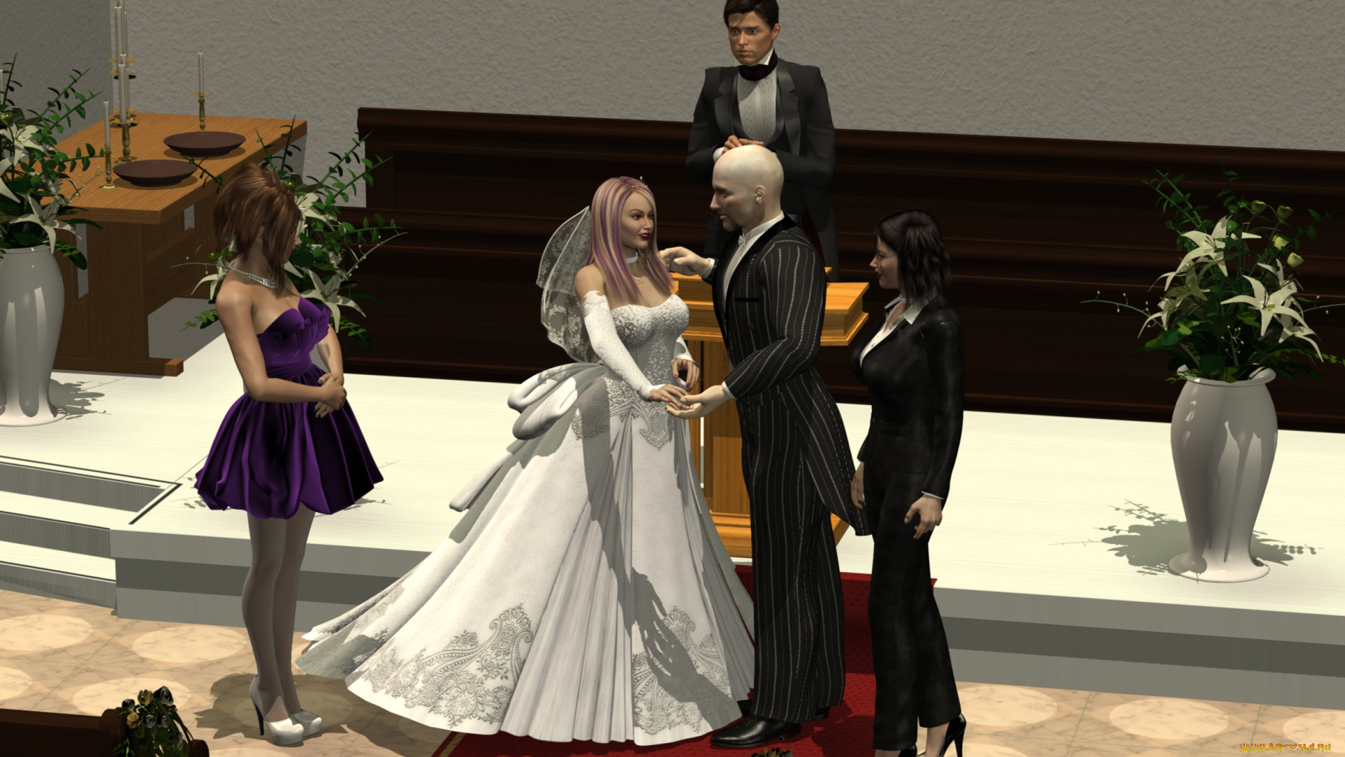 3д, графика, люди, , people, мужчина, девушка, невеста