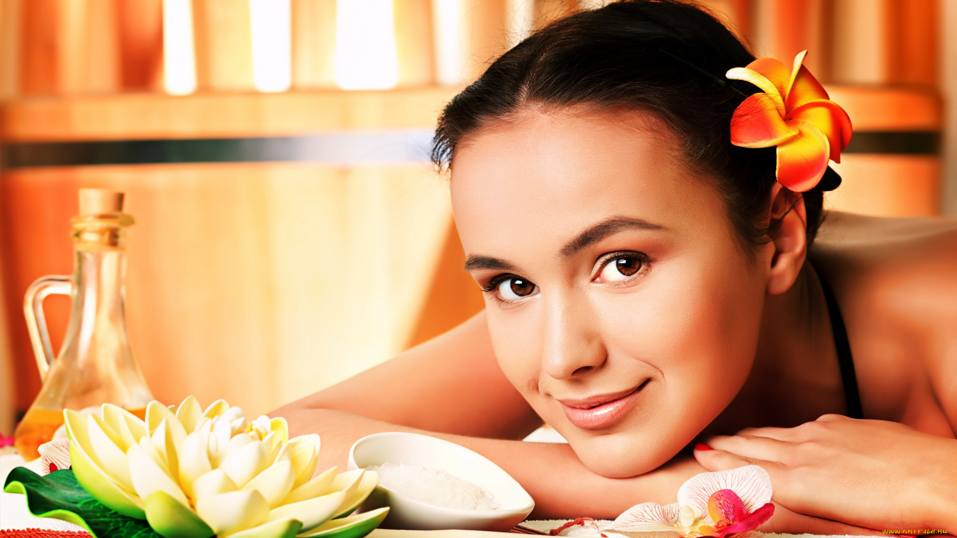 девушки, -unsort, , лица, , портреты, цветы, спа, процедуры, девушка