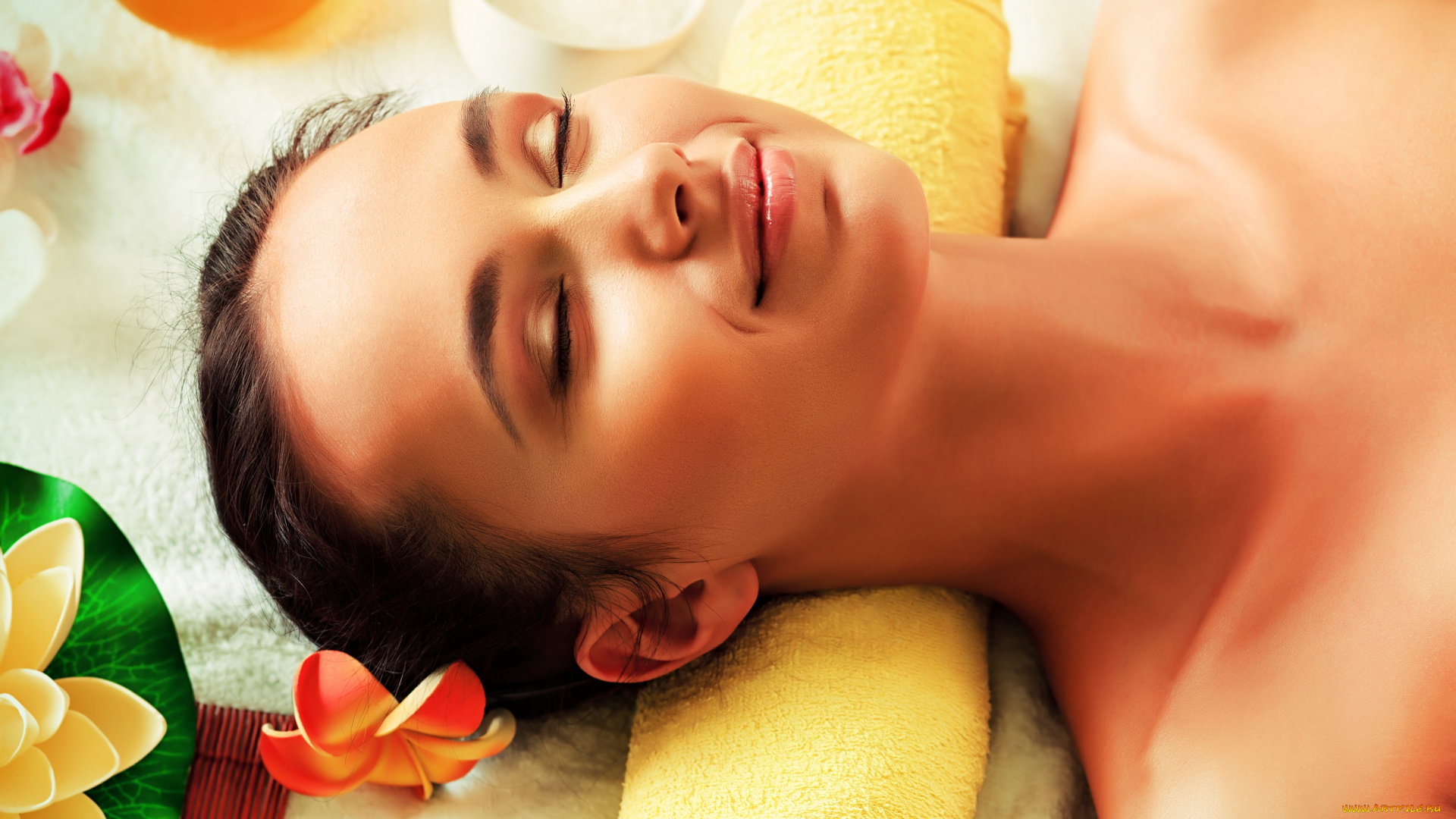 девушки, -unsort, , лица, , портреты, девушка, спа, процедуры, цветы