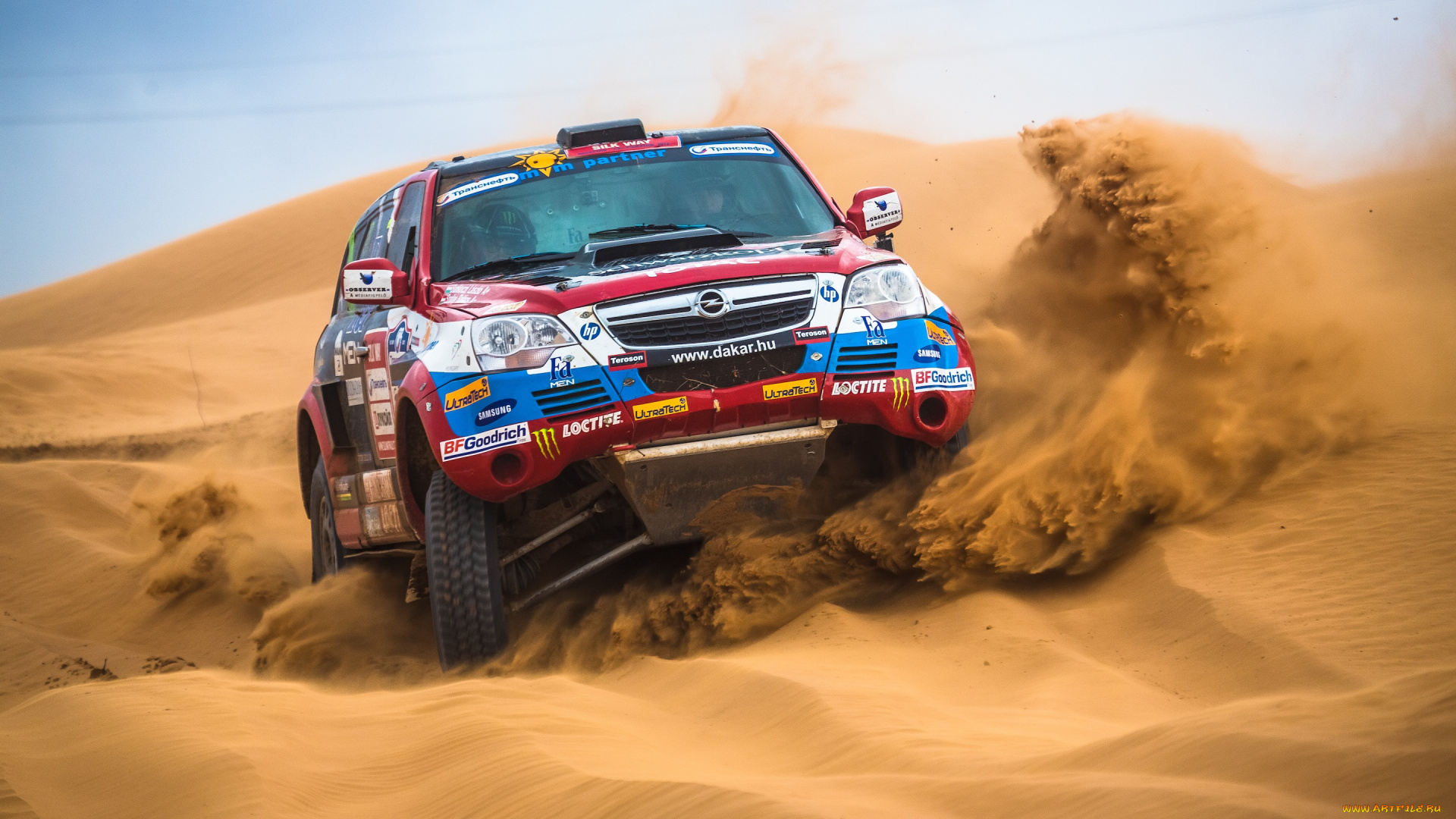 спорт, авторалли, opel, antara, dakar, пустыня, скорость, песок