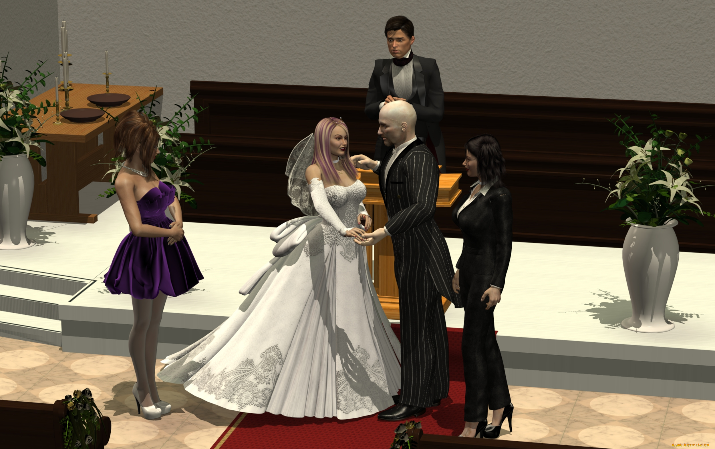 3д, графика, люди, , people, мужчина, девушка, невеста