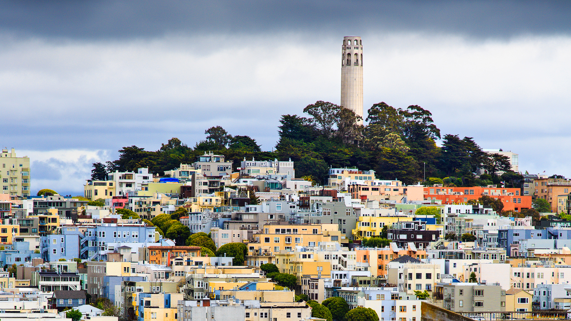 san, francisco`, города, сан-франциско, , сша, башня, панорама