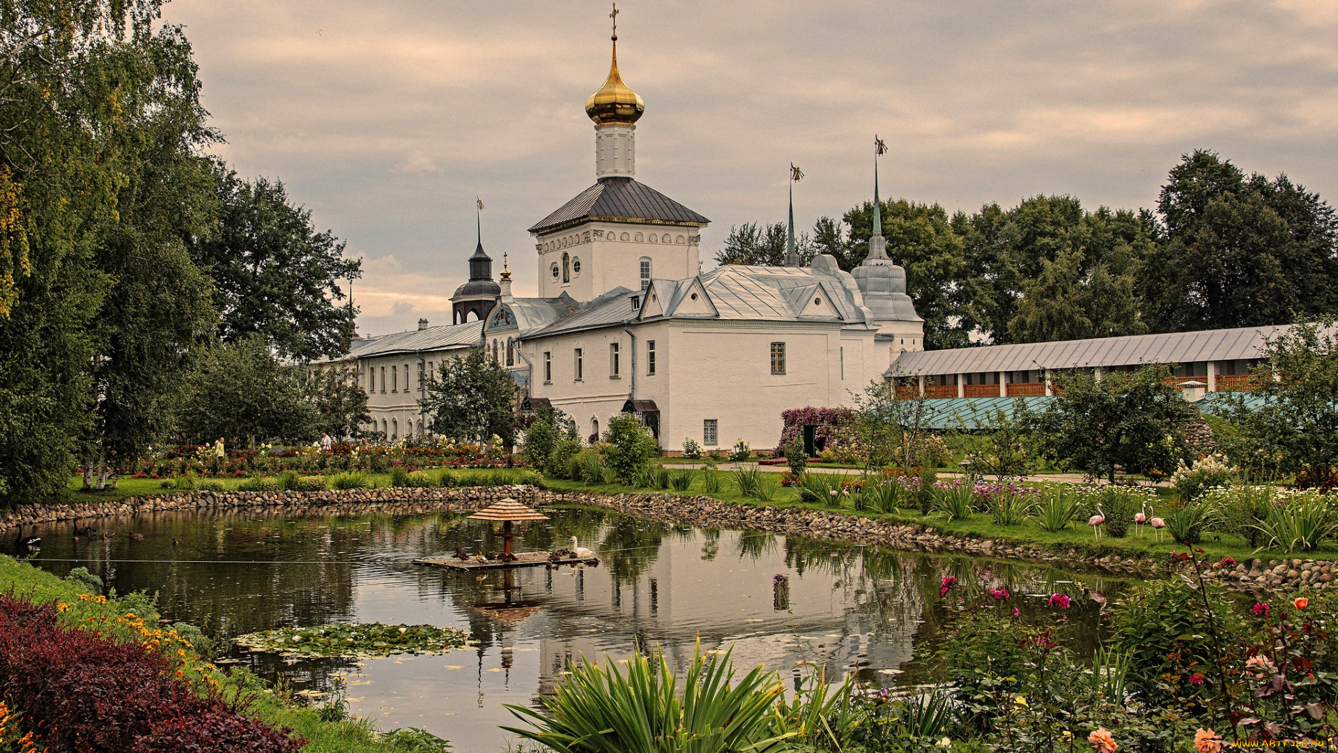 свято-введенский, толгский, женский, монаст, города, -, православные, церкви, , монастыри, монастырь, парк, пруд