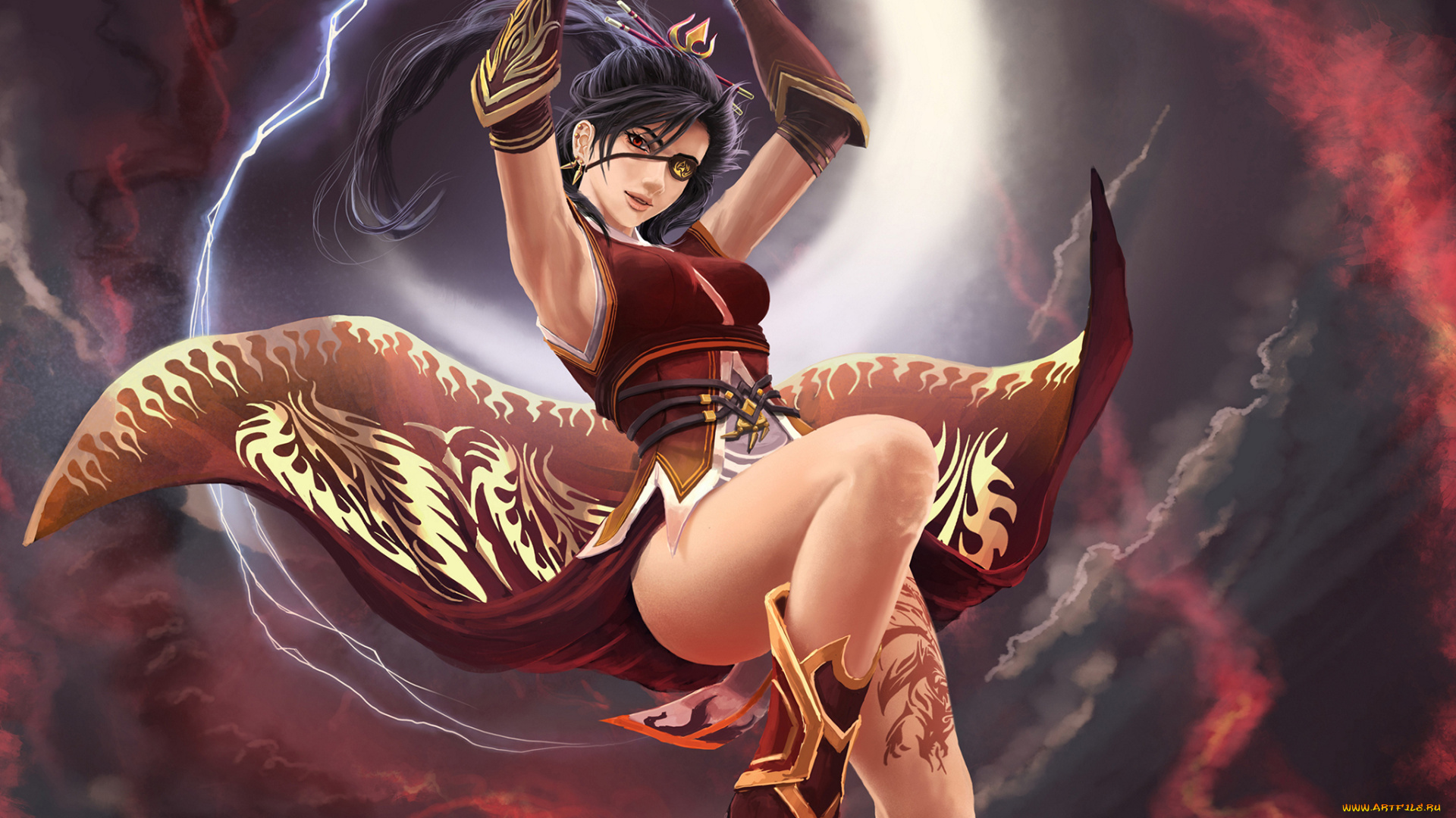 фэнтези, девушки, девушка, магия, атака