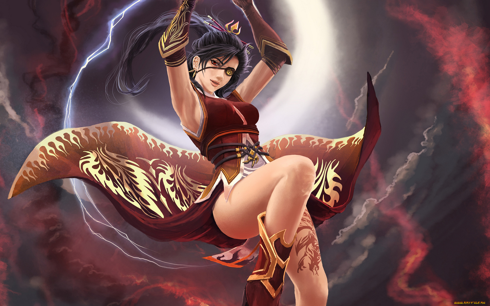 фэнтези, девушки, девушка, магия, атака